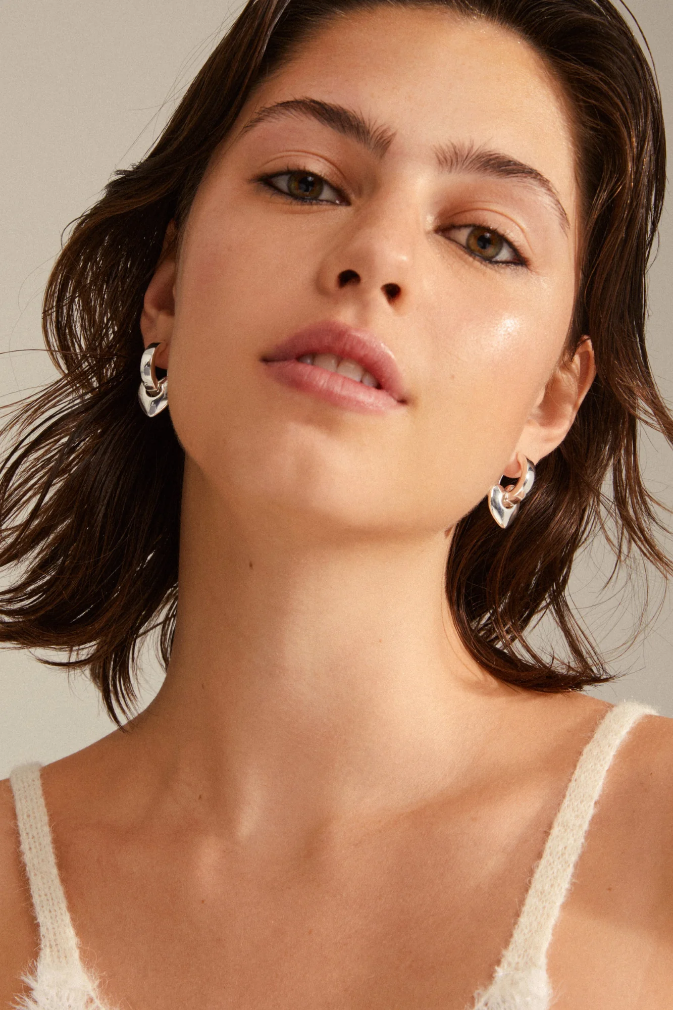 Pligrim Iokaste Recycled Chunky Hoops Silver Plated - Image 2
