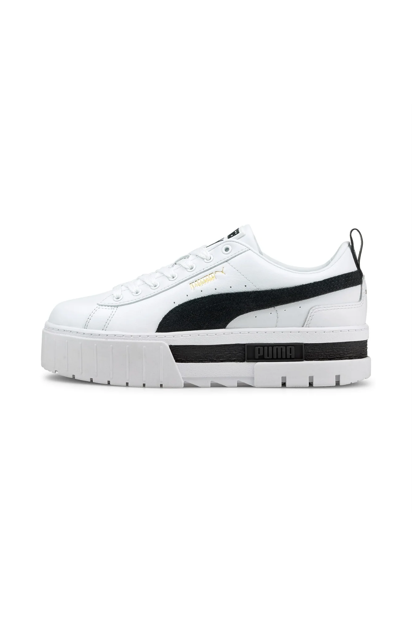 Puma Mayze Leather Womens White Black - Image 3
