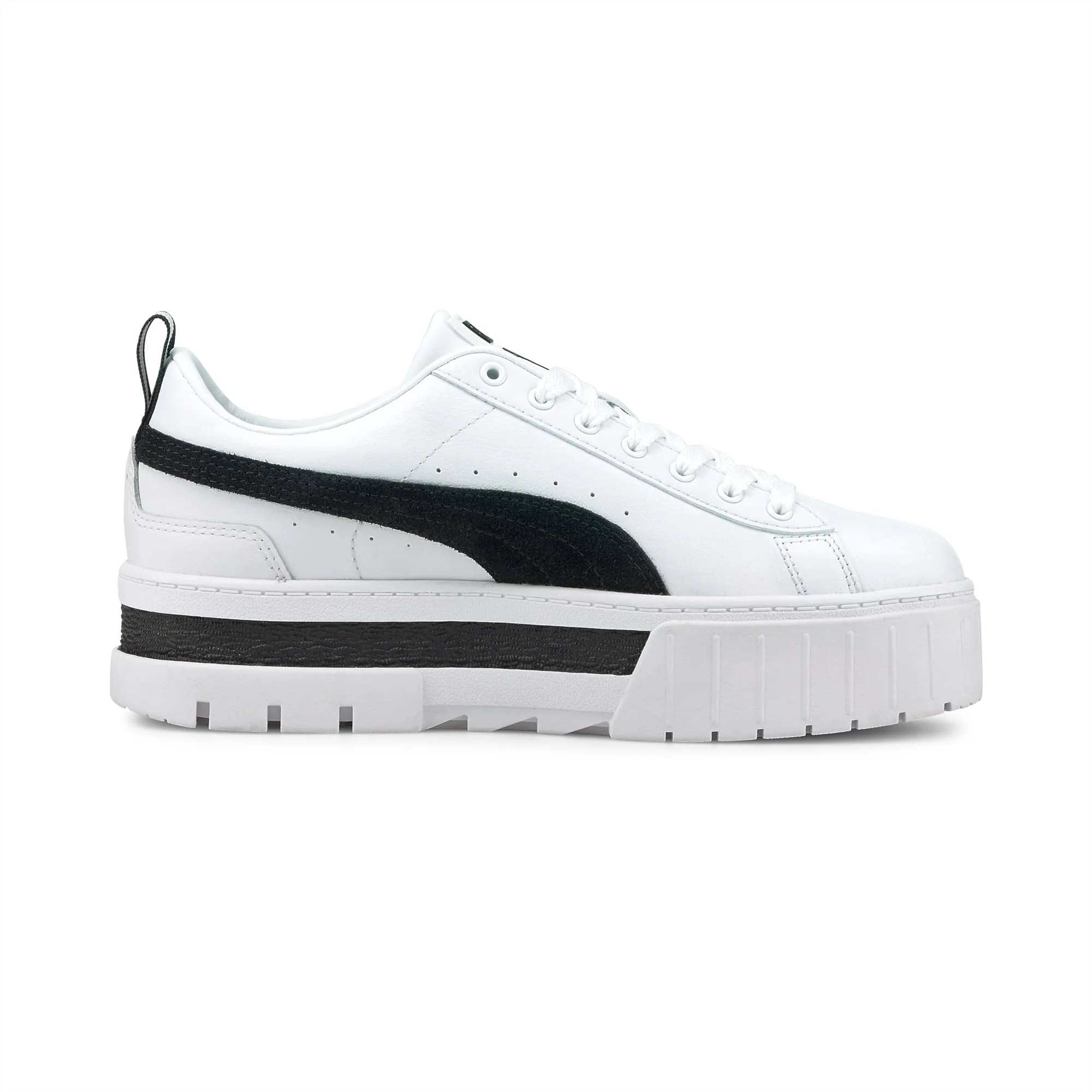 Puma Mayze Leather Womens White Black - Image 4