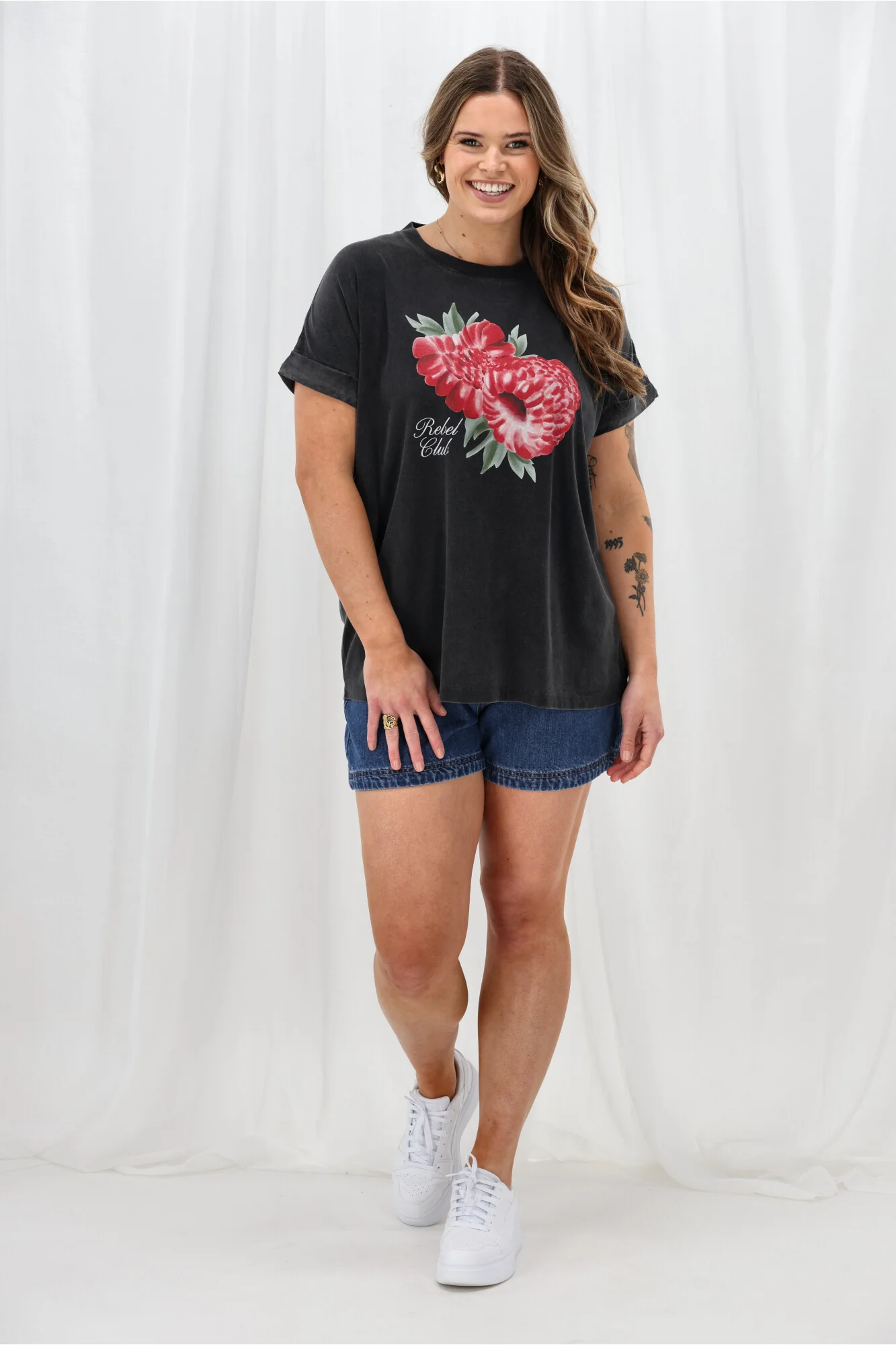 Rebel Club Berry Daze Capsleeve Tee Washed Black - Image 3