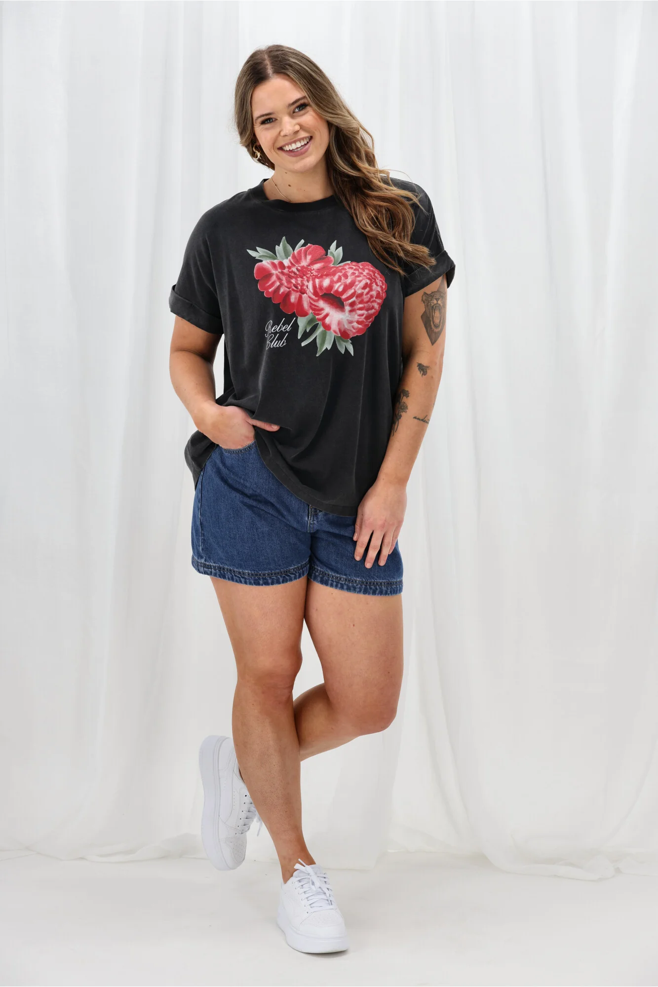 Rebel Club Berry Daze Capsleeve Tee Washed Black - Image 4