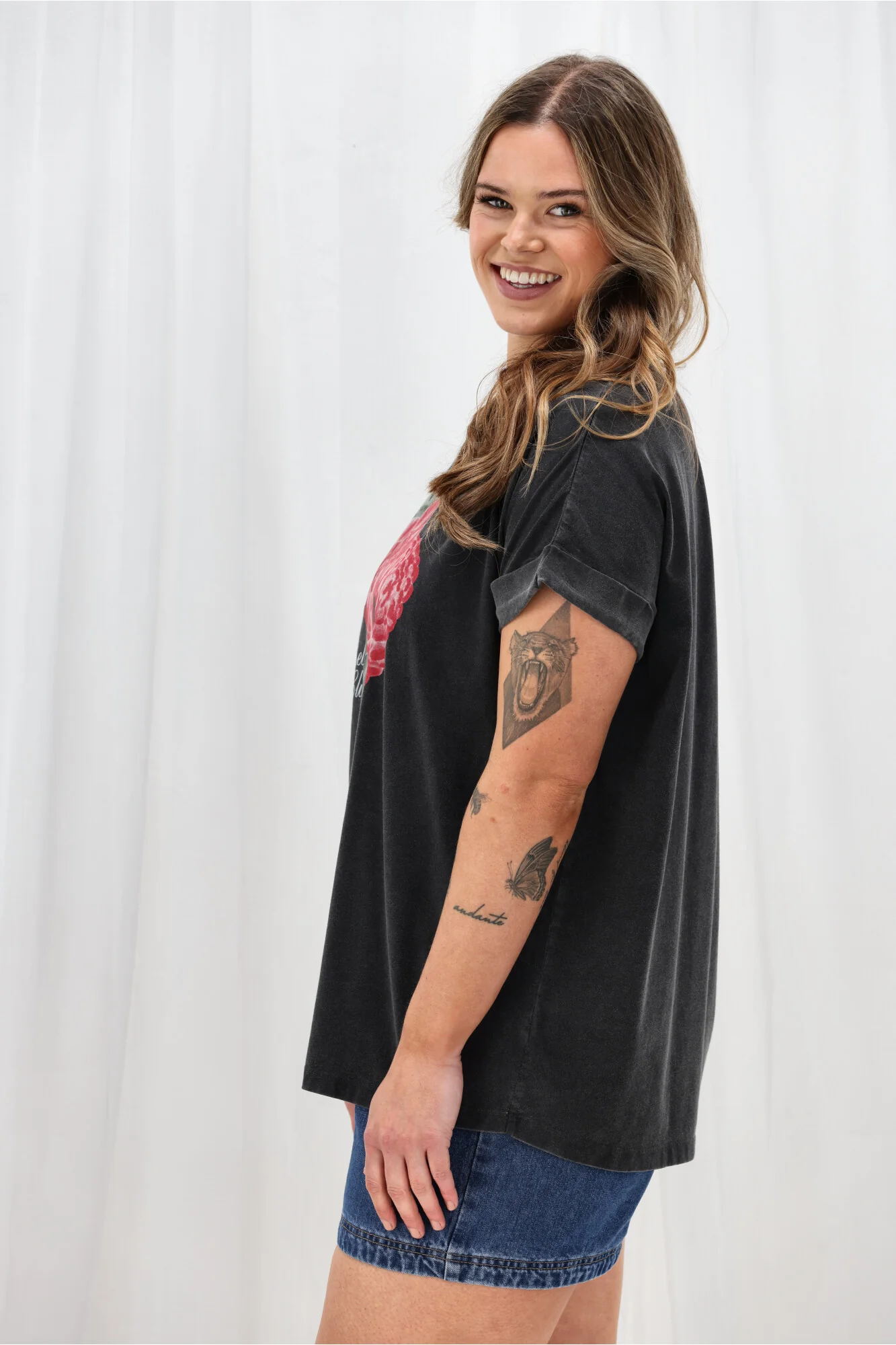 Rebel Club Berry Daze Capsleeve Tee Washed Black - Image 5