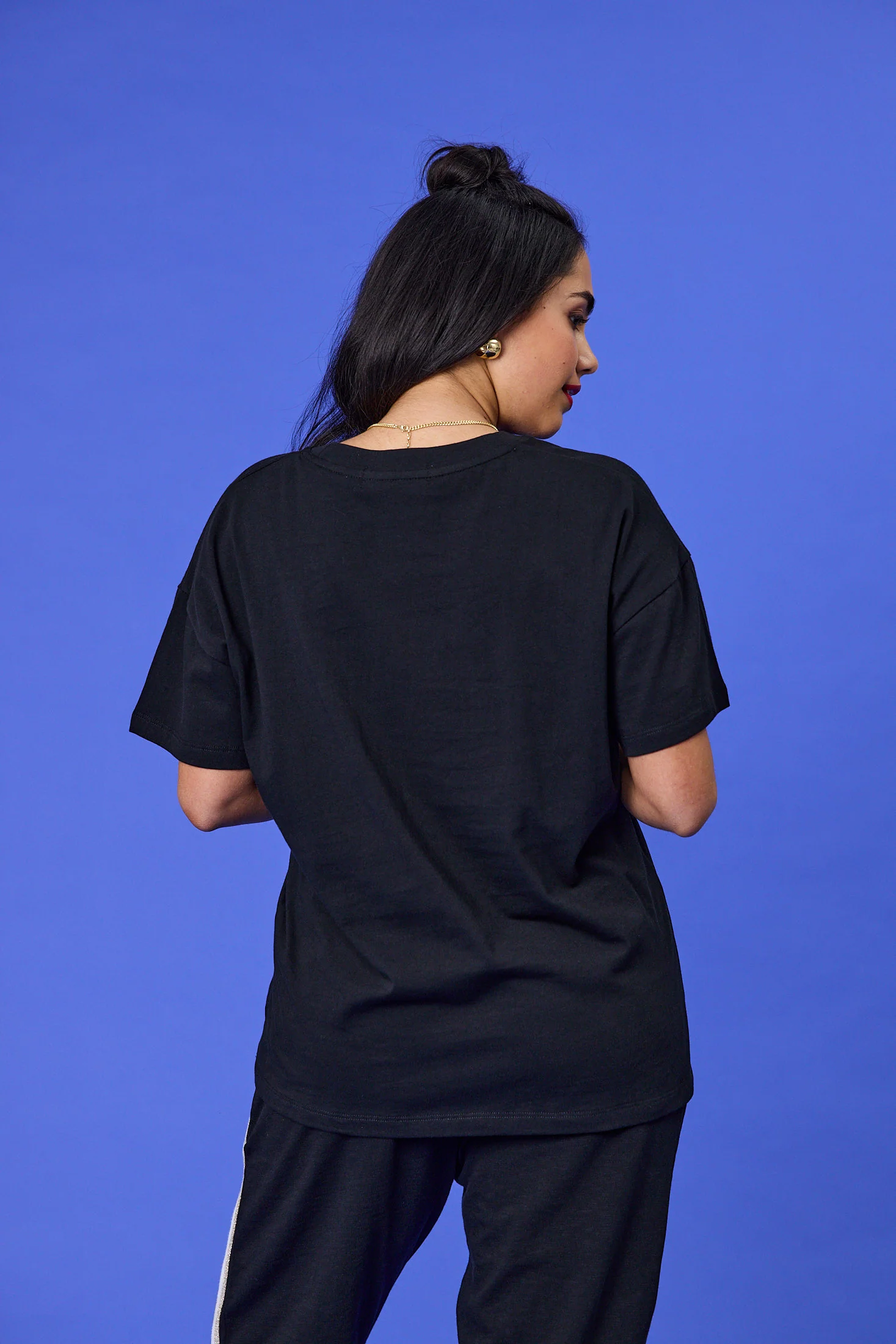 Rebel Club Cherry Checker Boyfriend Tee Black - Image 5