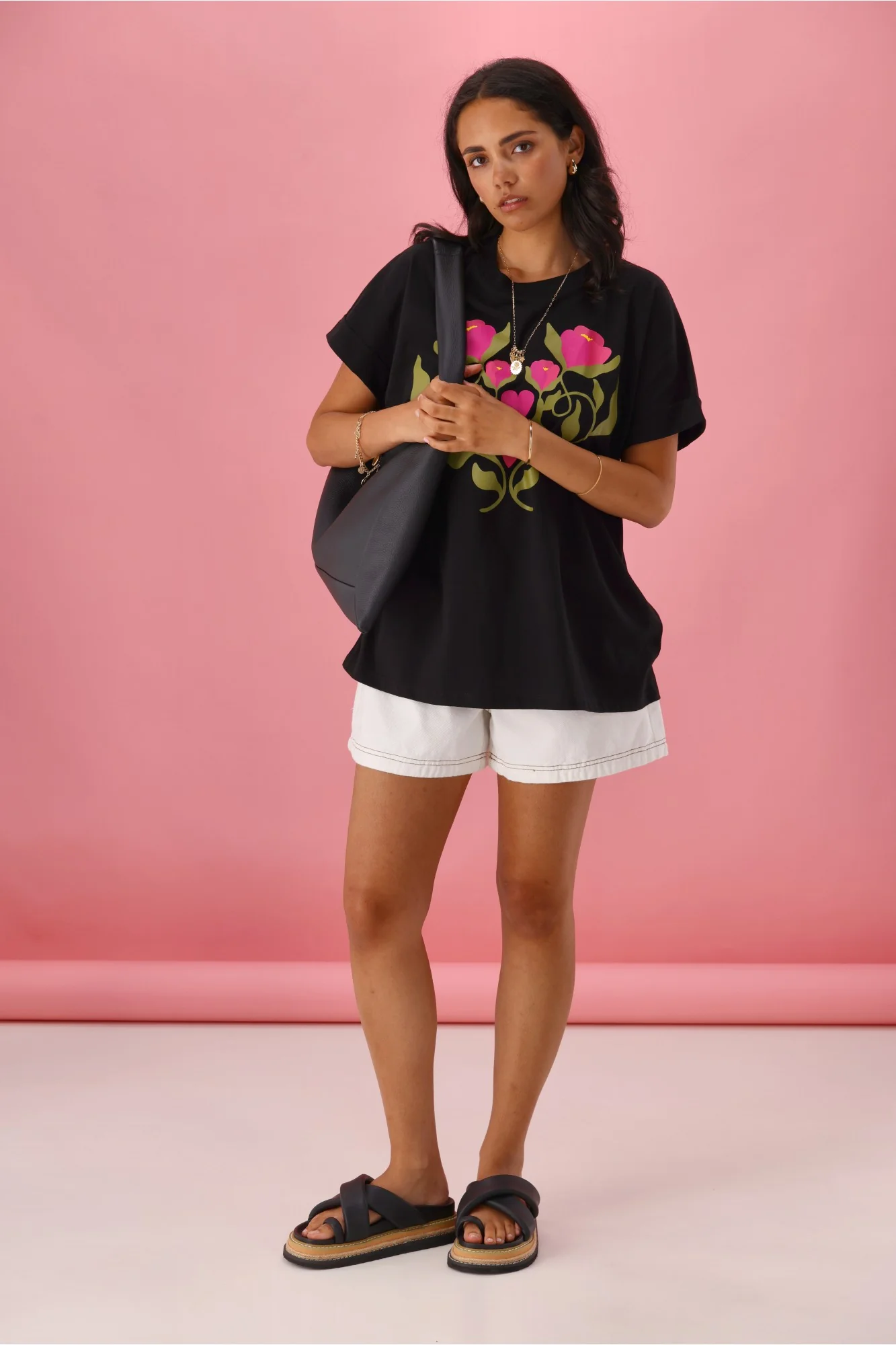 Rebel Club Deco Cuff Tee Black - Image 5