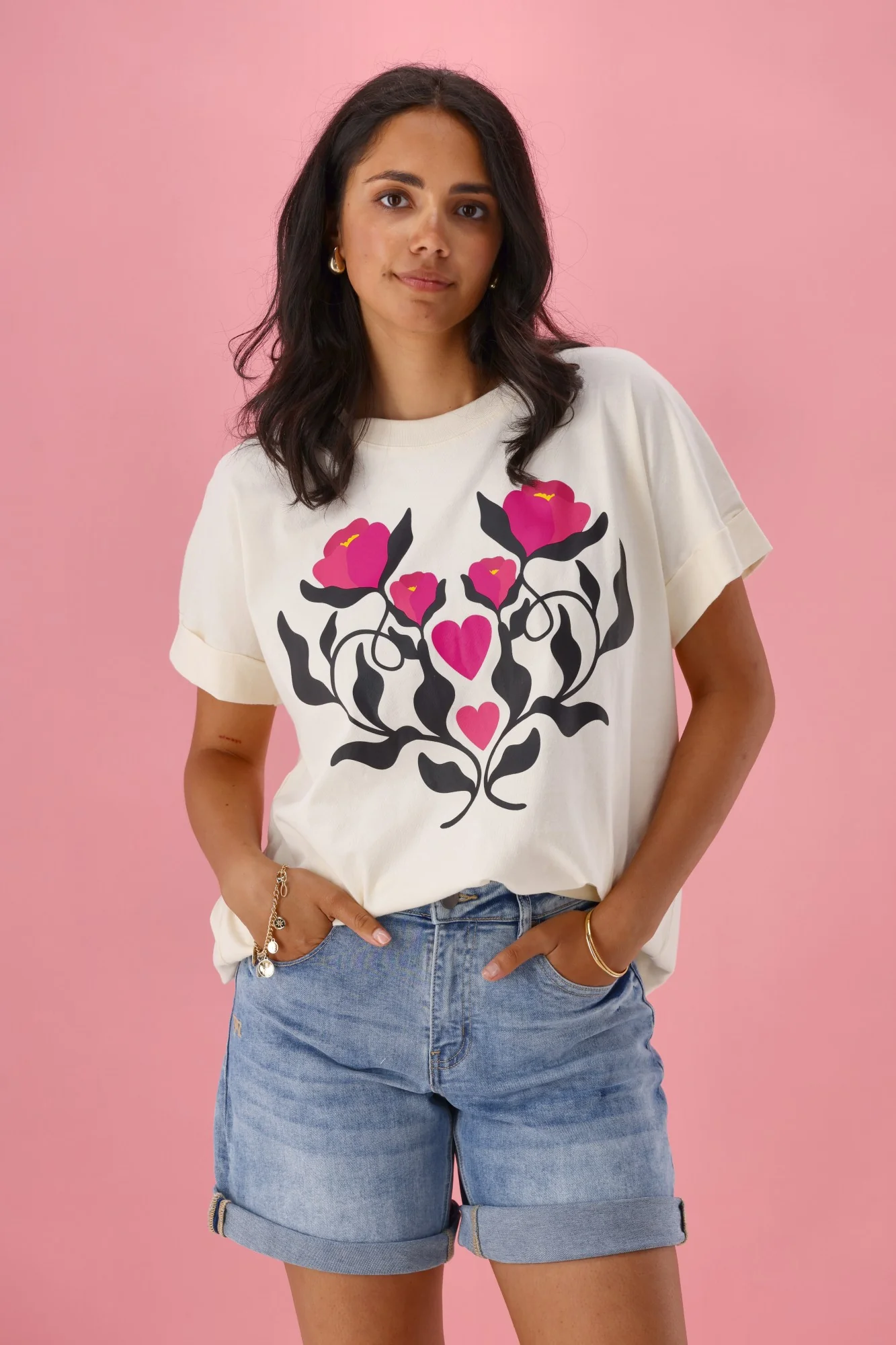 Rebel Club Deco Cuff Tee Vanilla