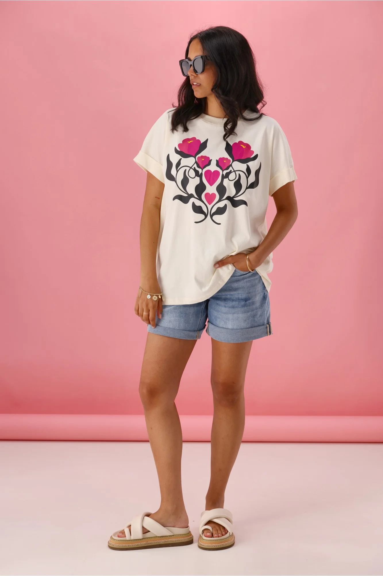 Rebel Club Deco Cuff Tee Vanilla - Image 5