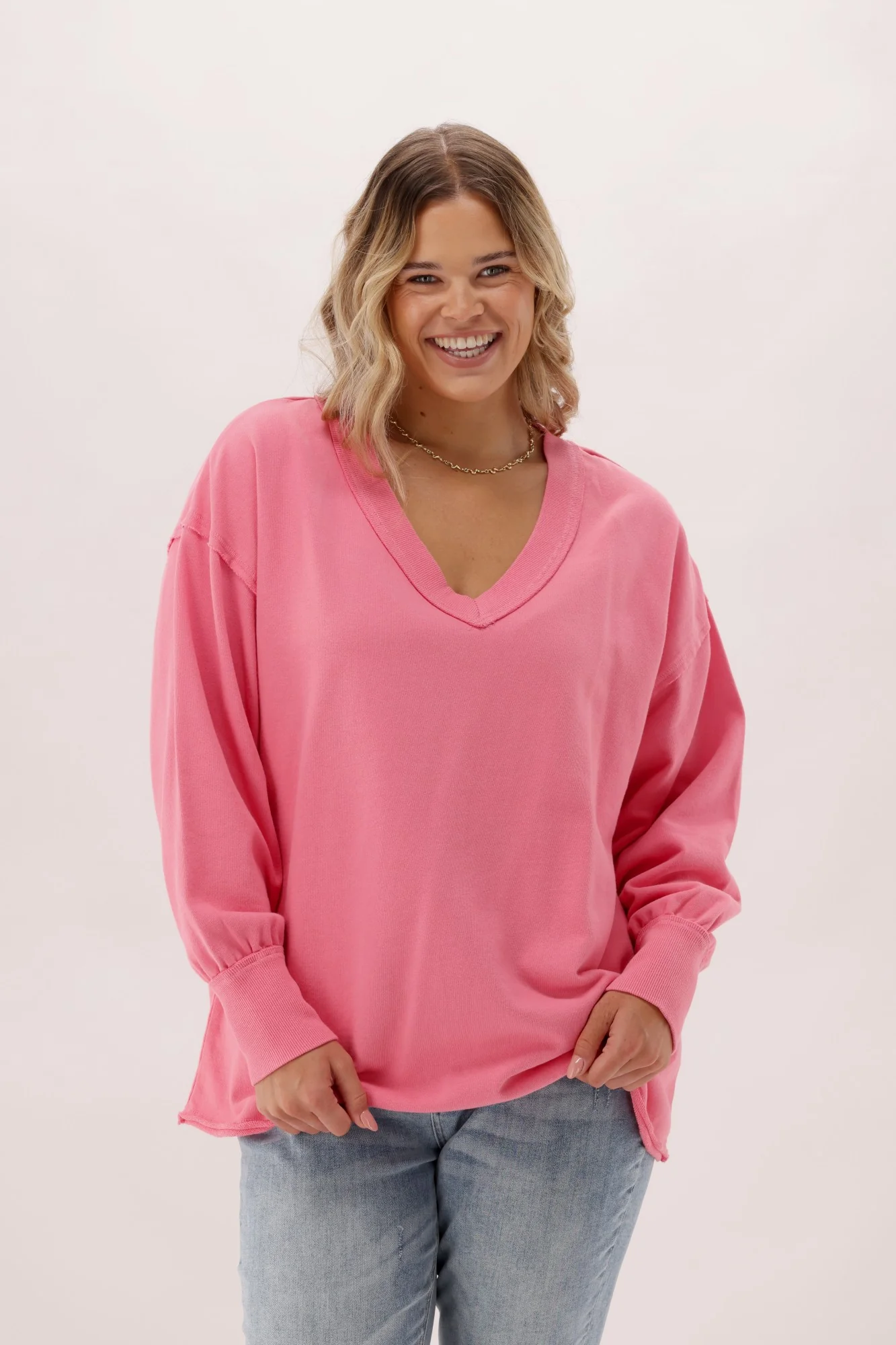 Rebel Club Easy V Sweat Pink - Image 2