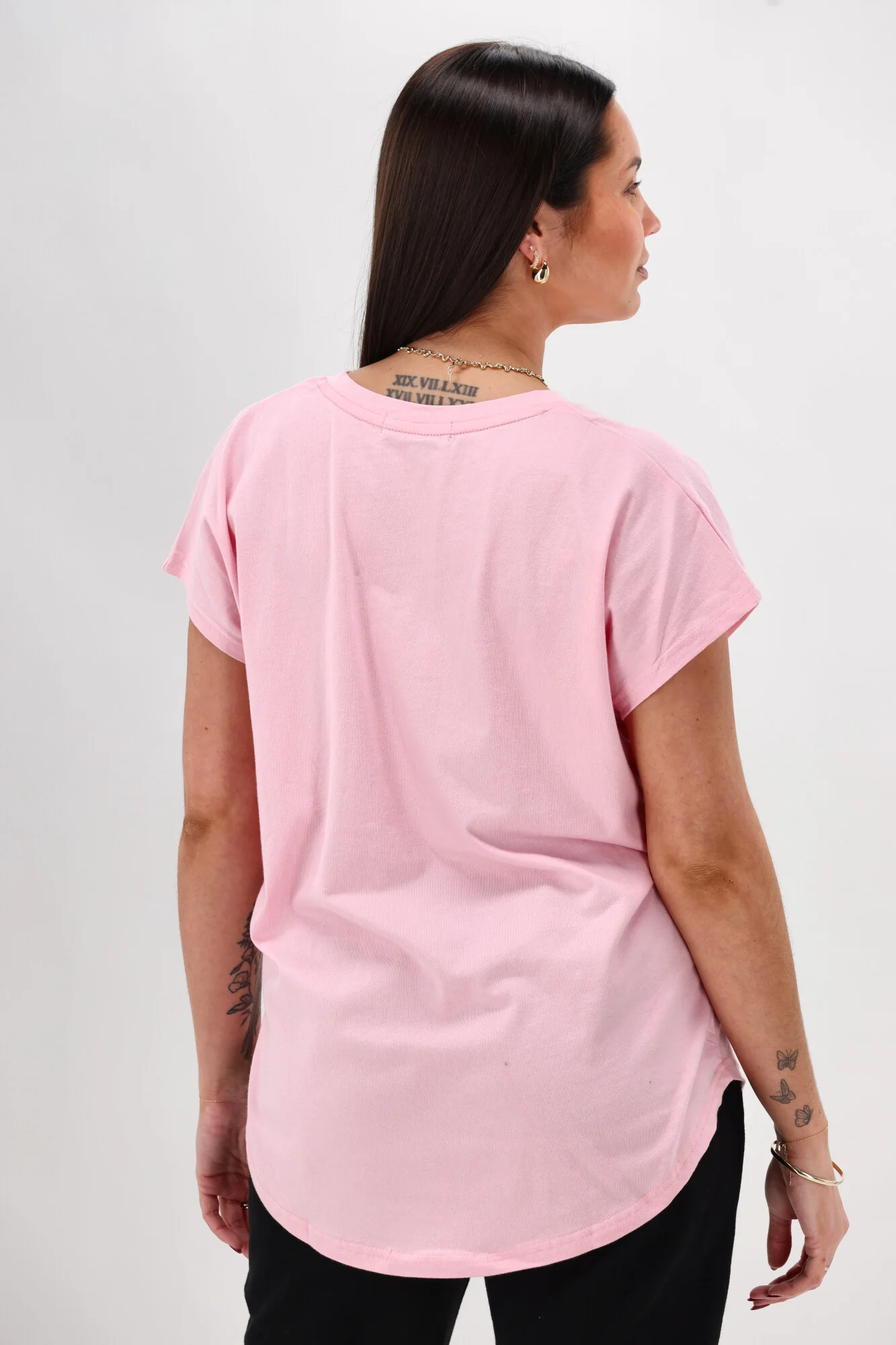 Rebel Club Faded Love Vee Tee Pink - Image 8