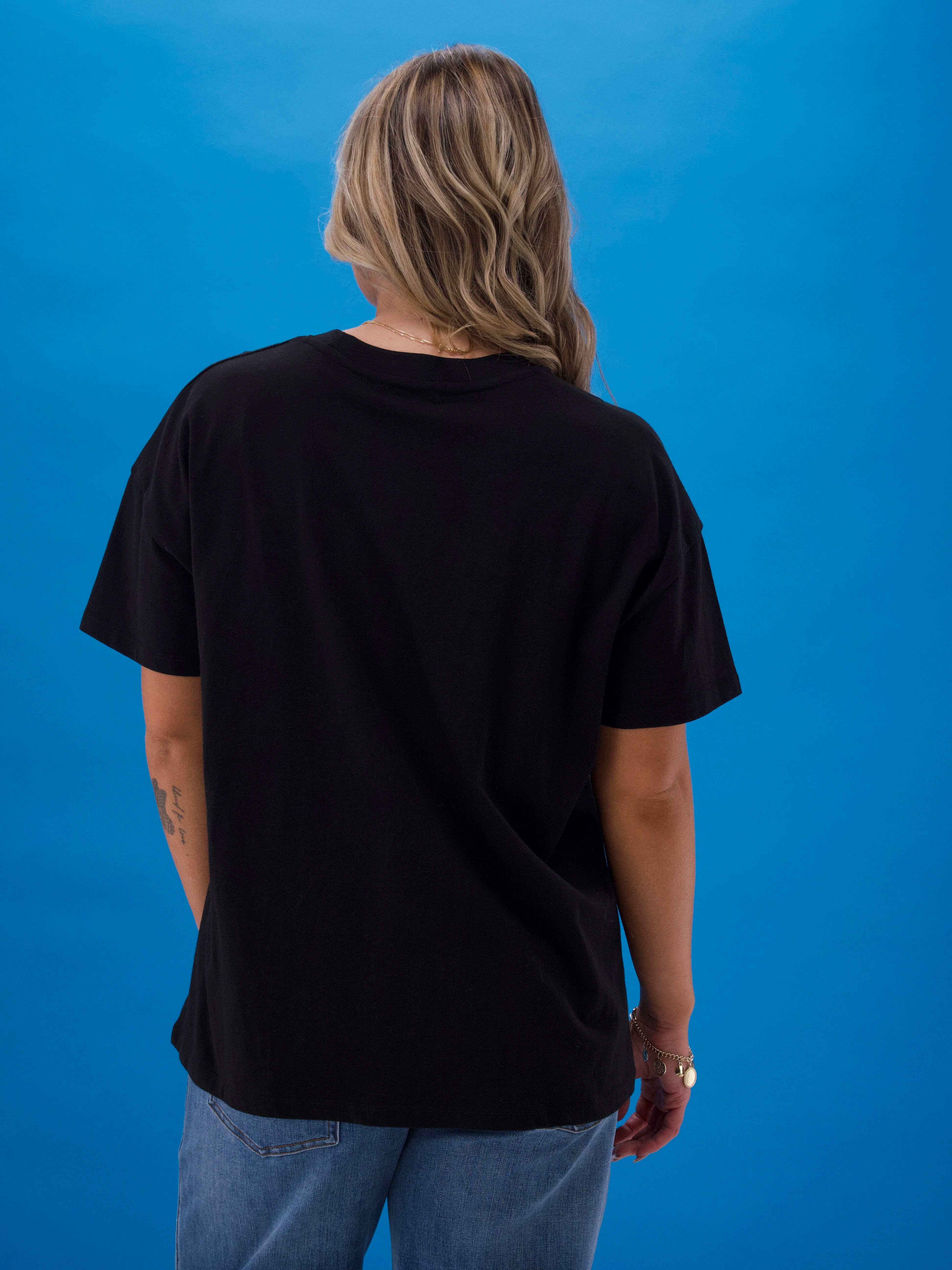 Rebel Club Faded Rose Tee Black - Image 4