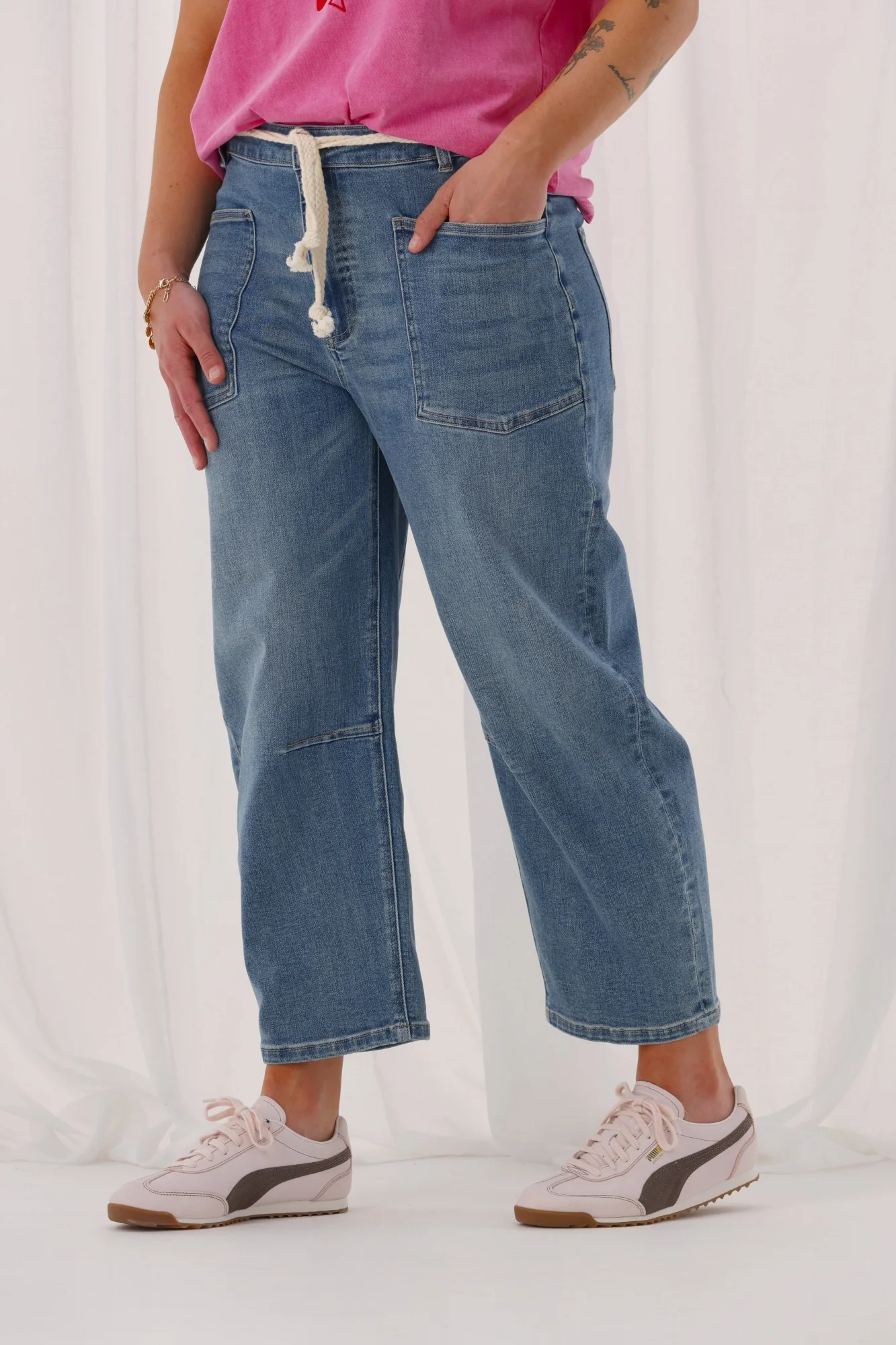Rebel Club Hayden Slouchy Jean Washed Blue