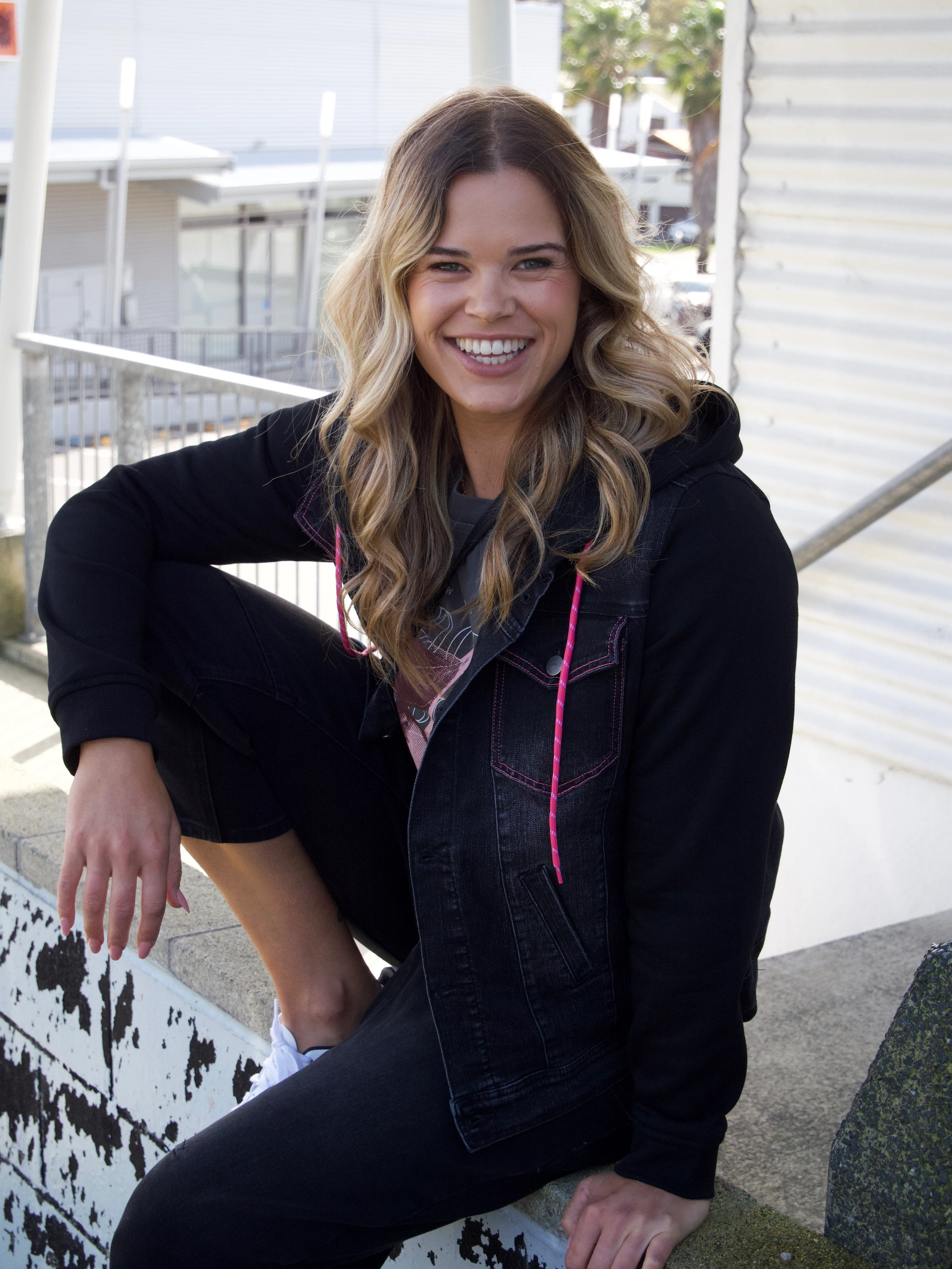 Rebel Club Hooded Denim Jacket Black - Image 4