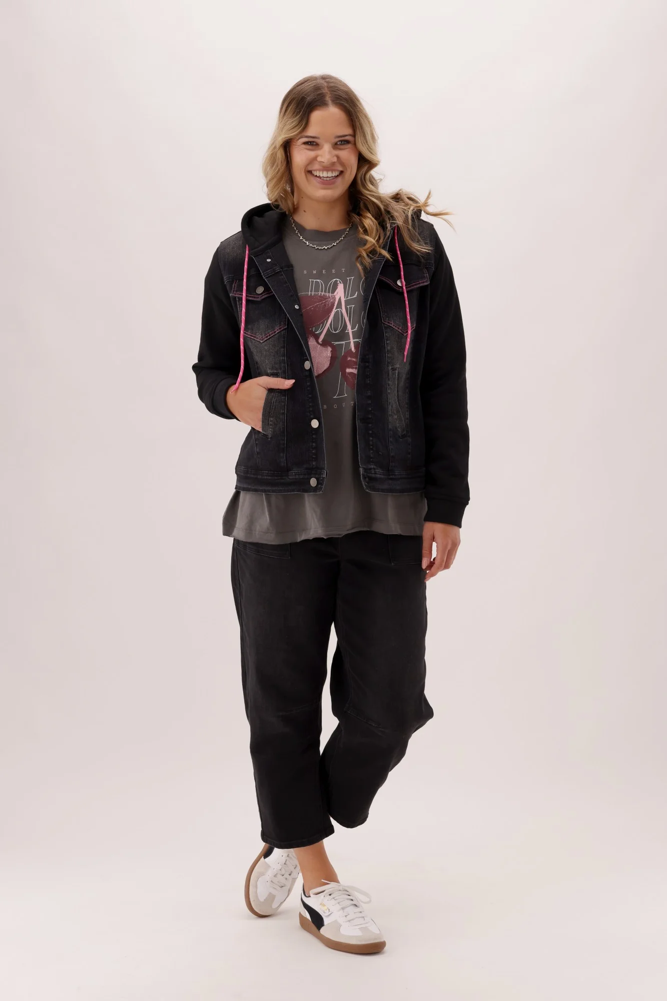 Rebel Club Hooded Denim Jacket Black - Image 6