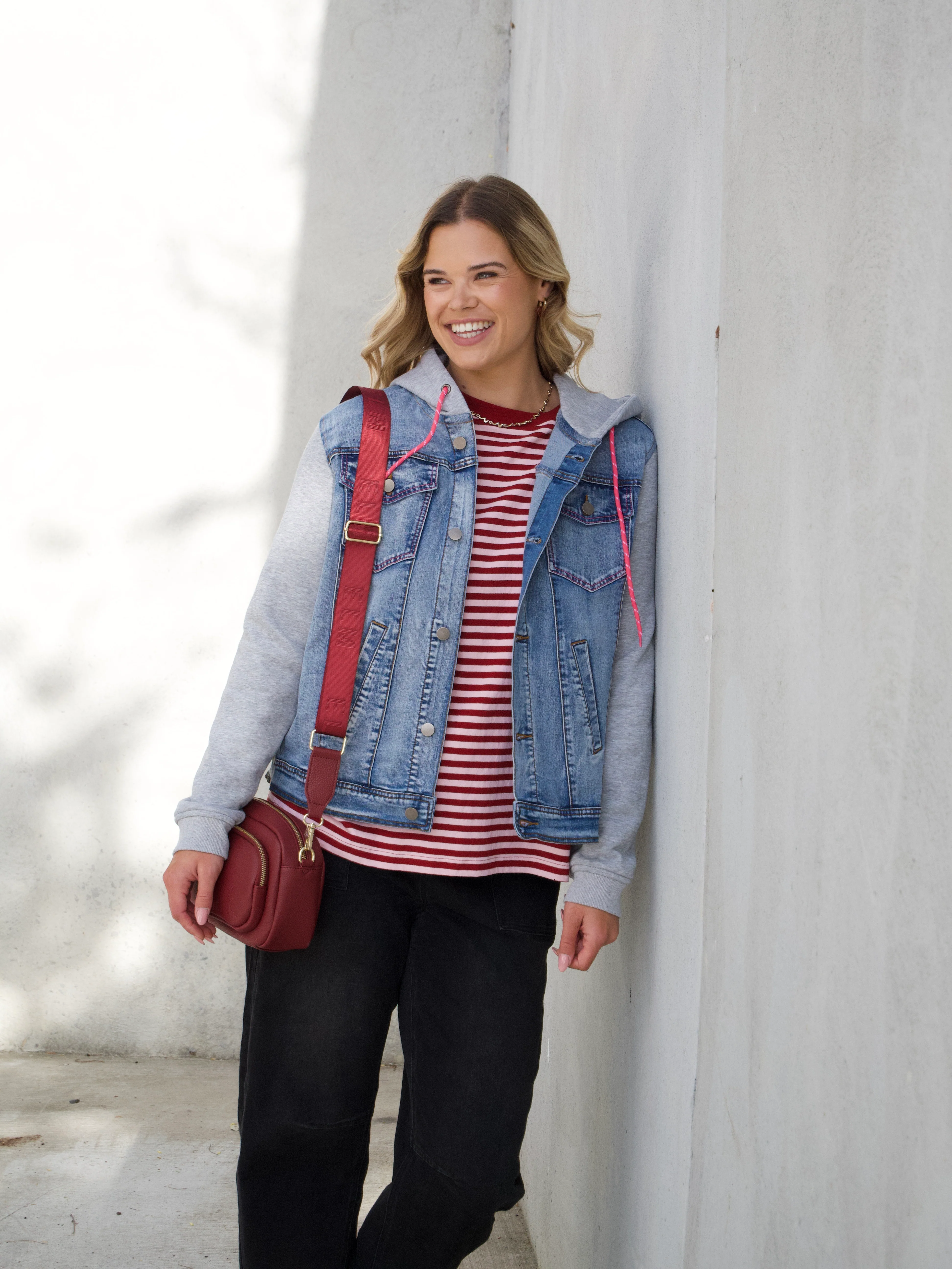 Rebel Club Hooded Denim Jacket Blue - Image 4