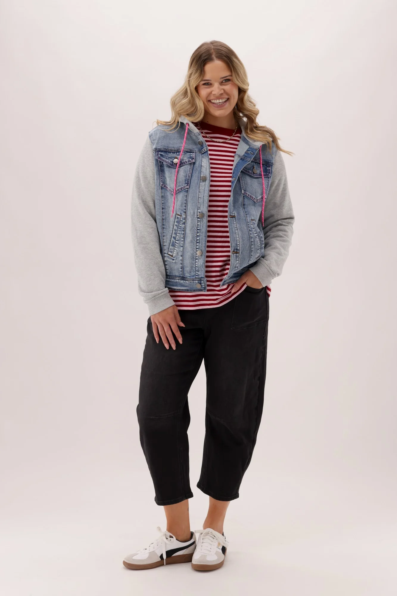 Rebel Club Hooded Denim Jacket Blue - Image 5