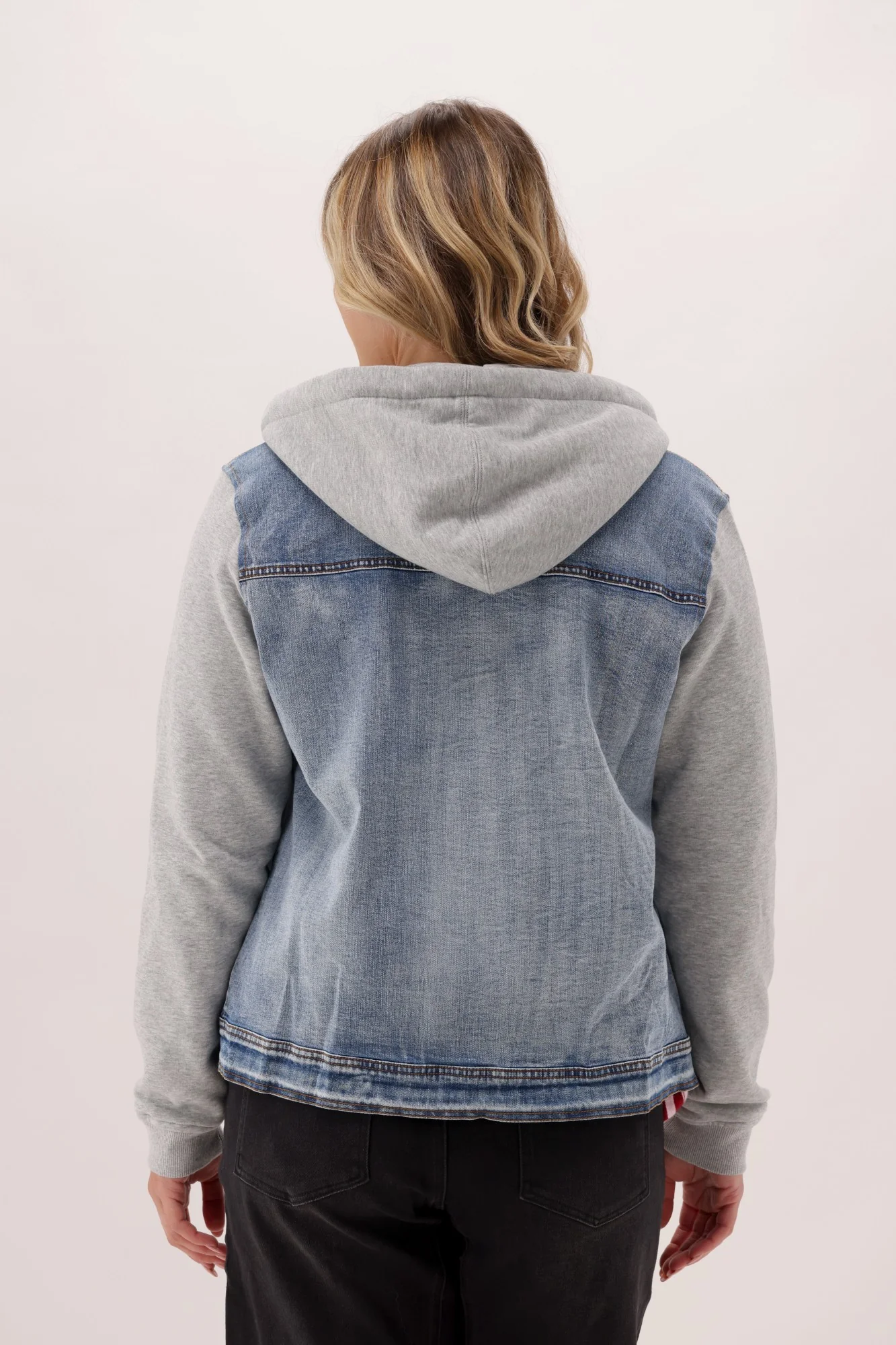 Rebel Club Hooded Denim Jacket Blue - Image 7