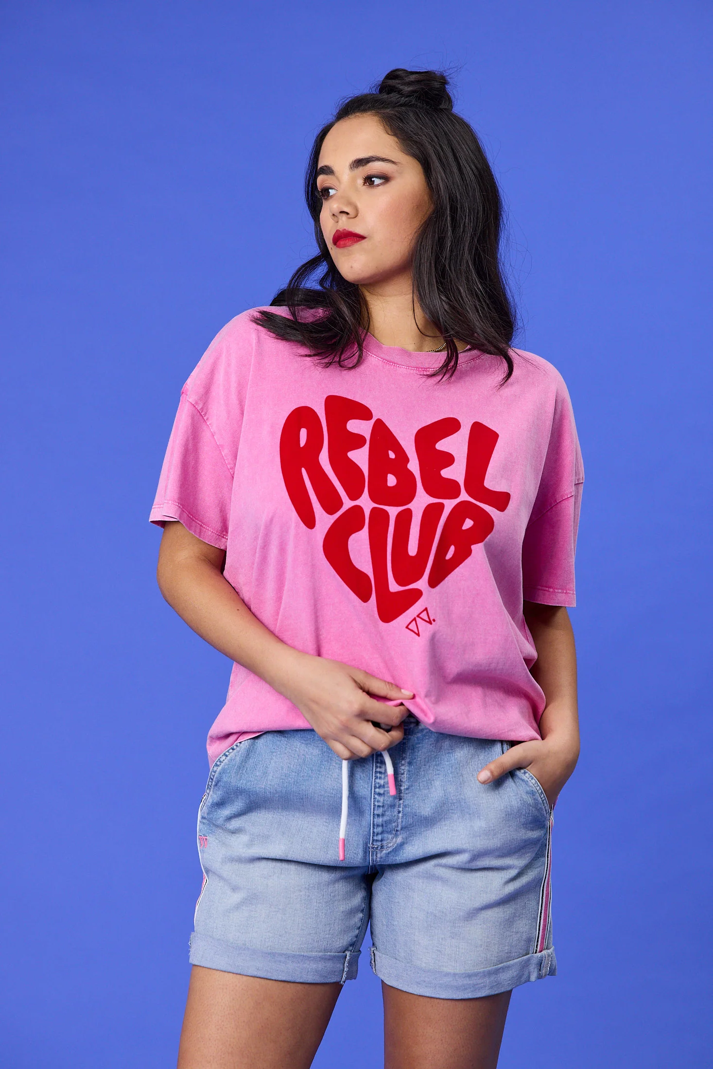 Rebel Club In My Heart Boyfriend Tee Pink - Image 2