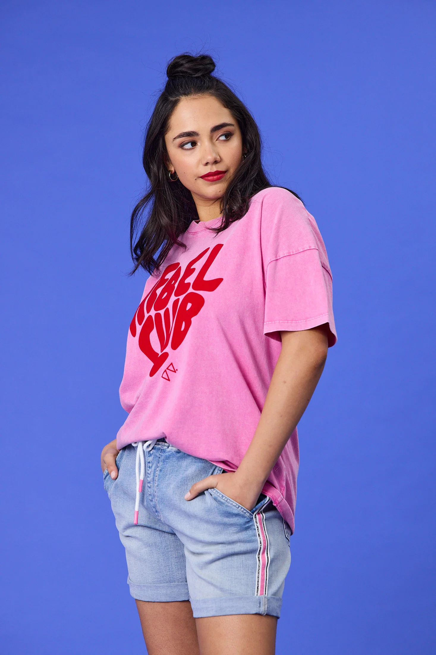 Rebel Club In My Heart Boyfriend Tee Pink - Image 3