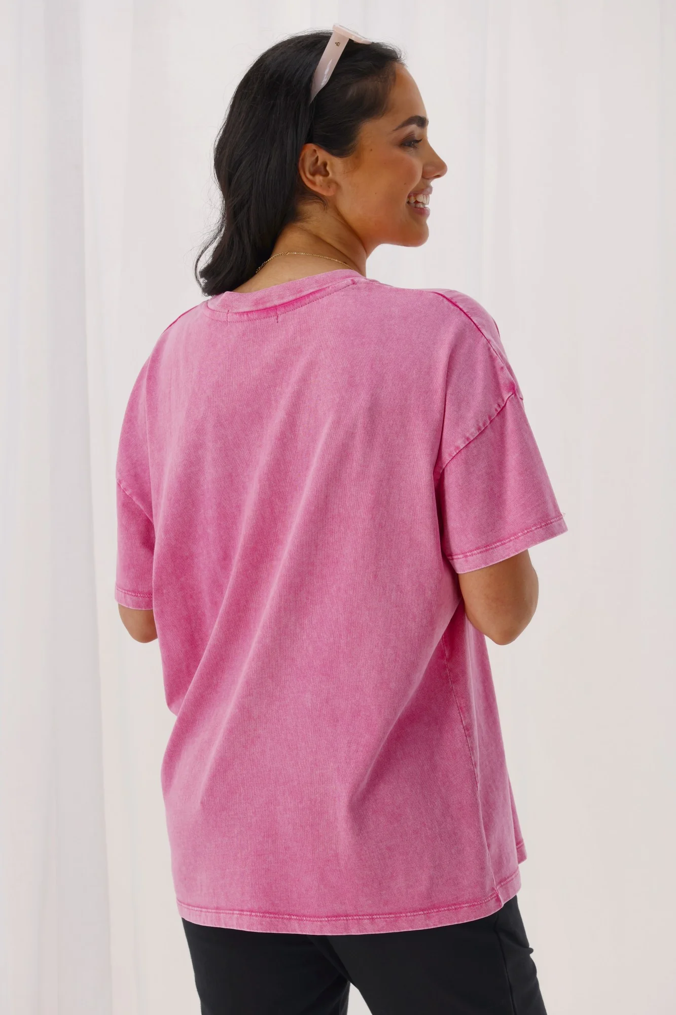 Rebel Club Leopard Club Boyfriend Tee Pink - Image 7