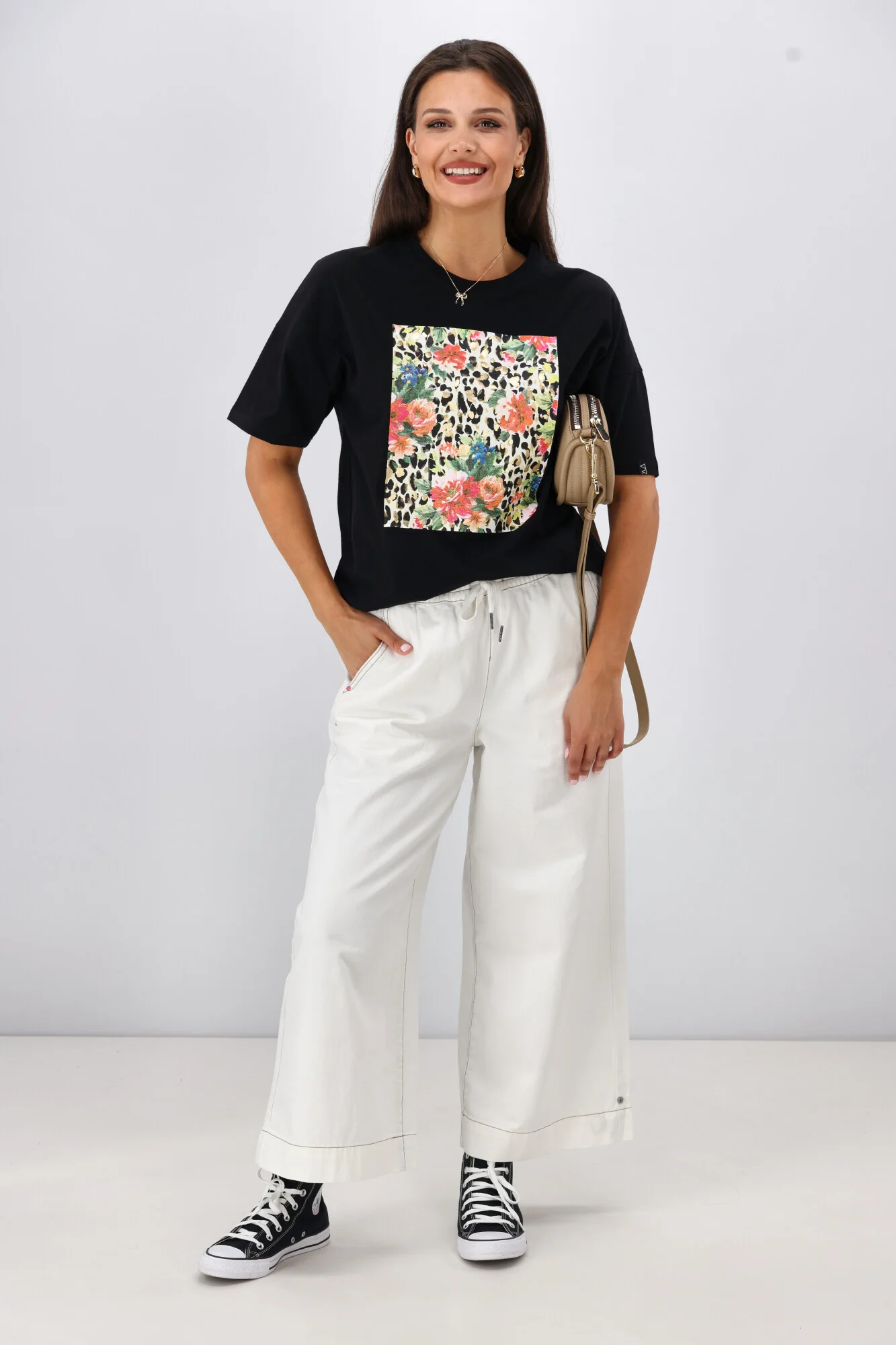 Rebel Club Leopard Dreams Block Boyfriend Tee Black - Image 6