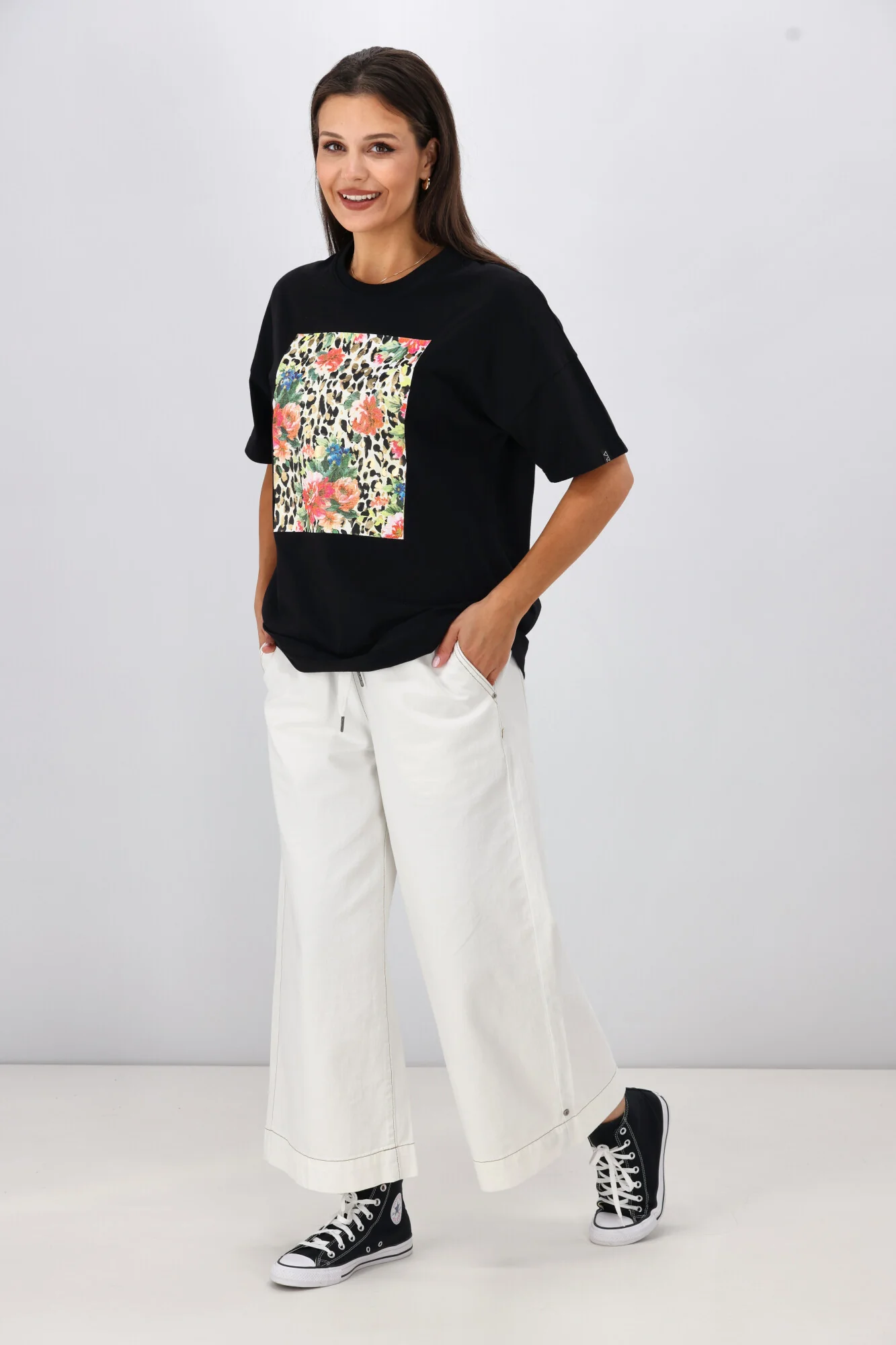 Rebel Club Leopard Dreams Block Boyfriend Tee Black - Image 8