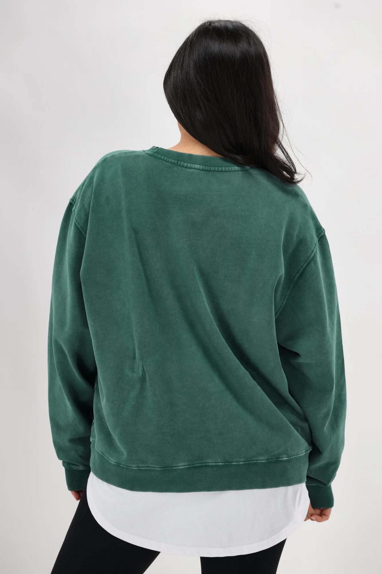 Rebel Club Leopard Dreams Block Crew Washed Green - Image 11