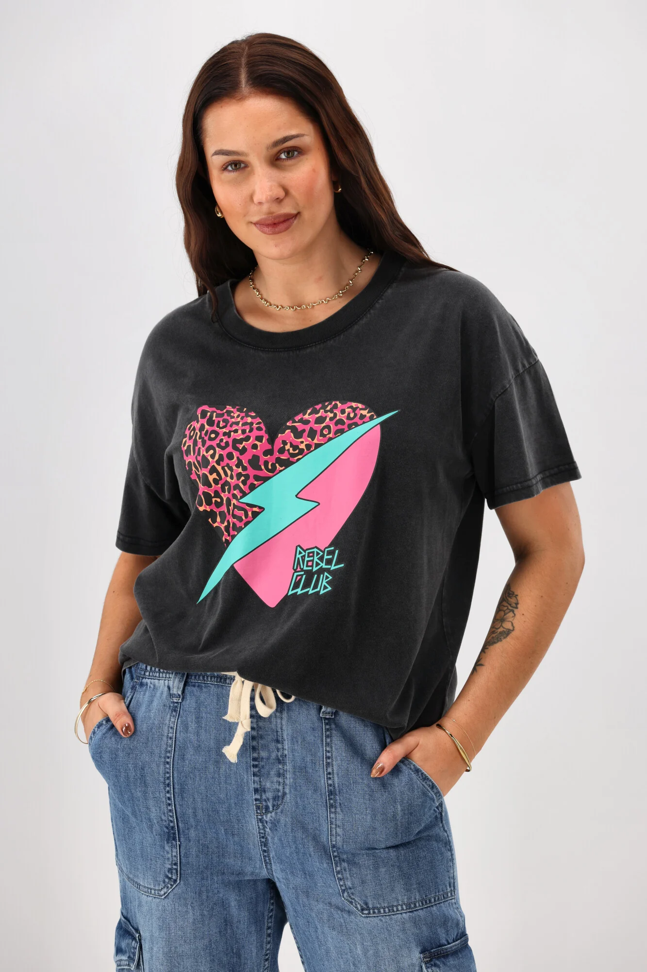 Rebel Club Lighting Love Tee Acid Black - Image 2