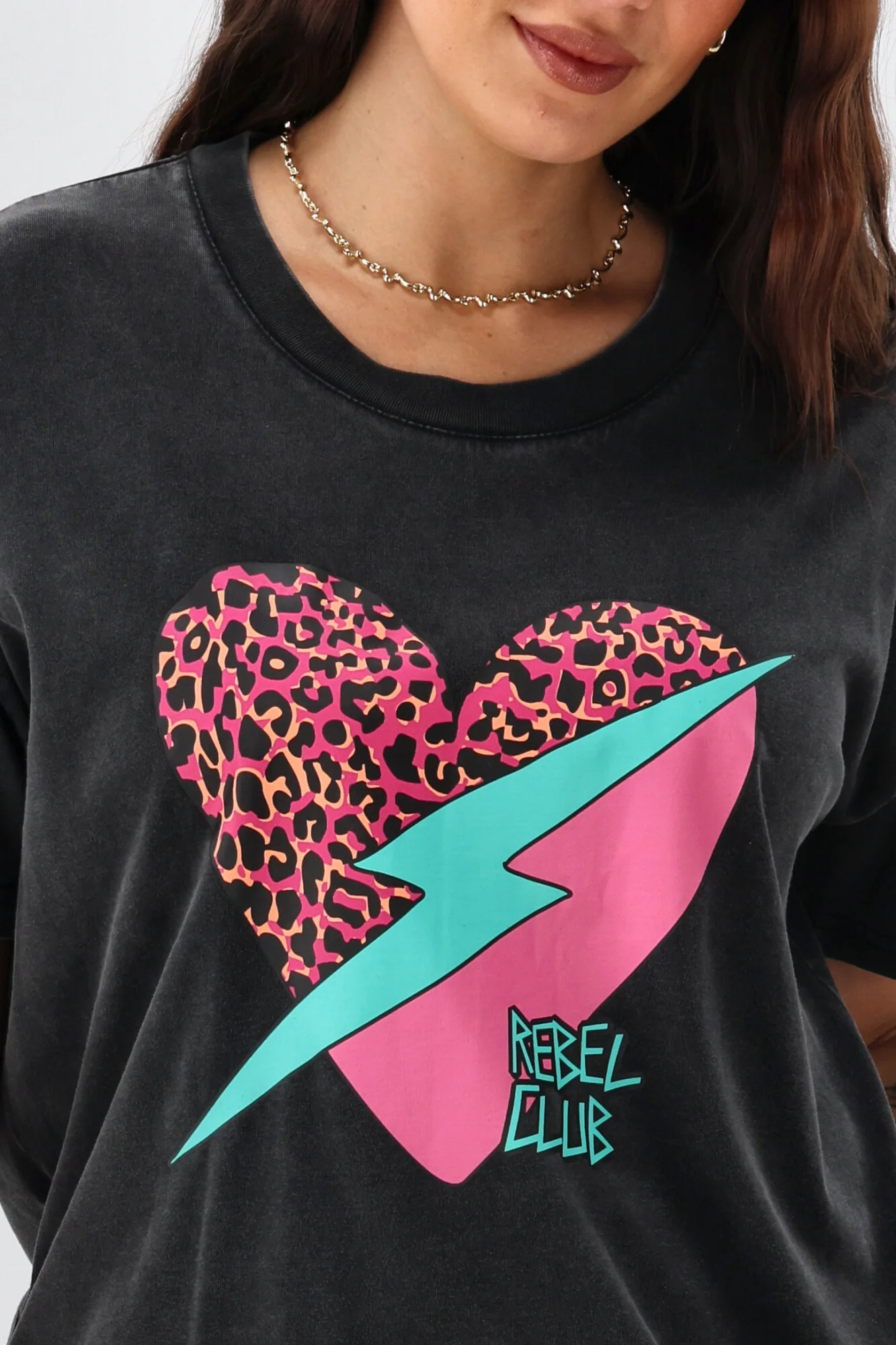 Rebel Club Lighting Love Tee Acid Black - Image 3