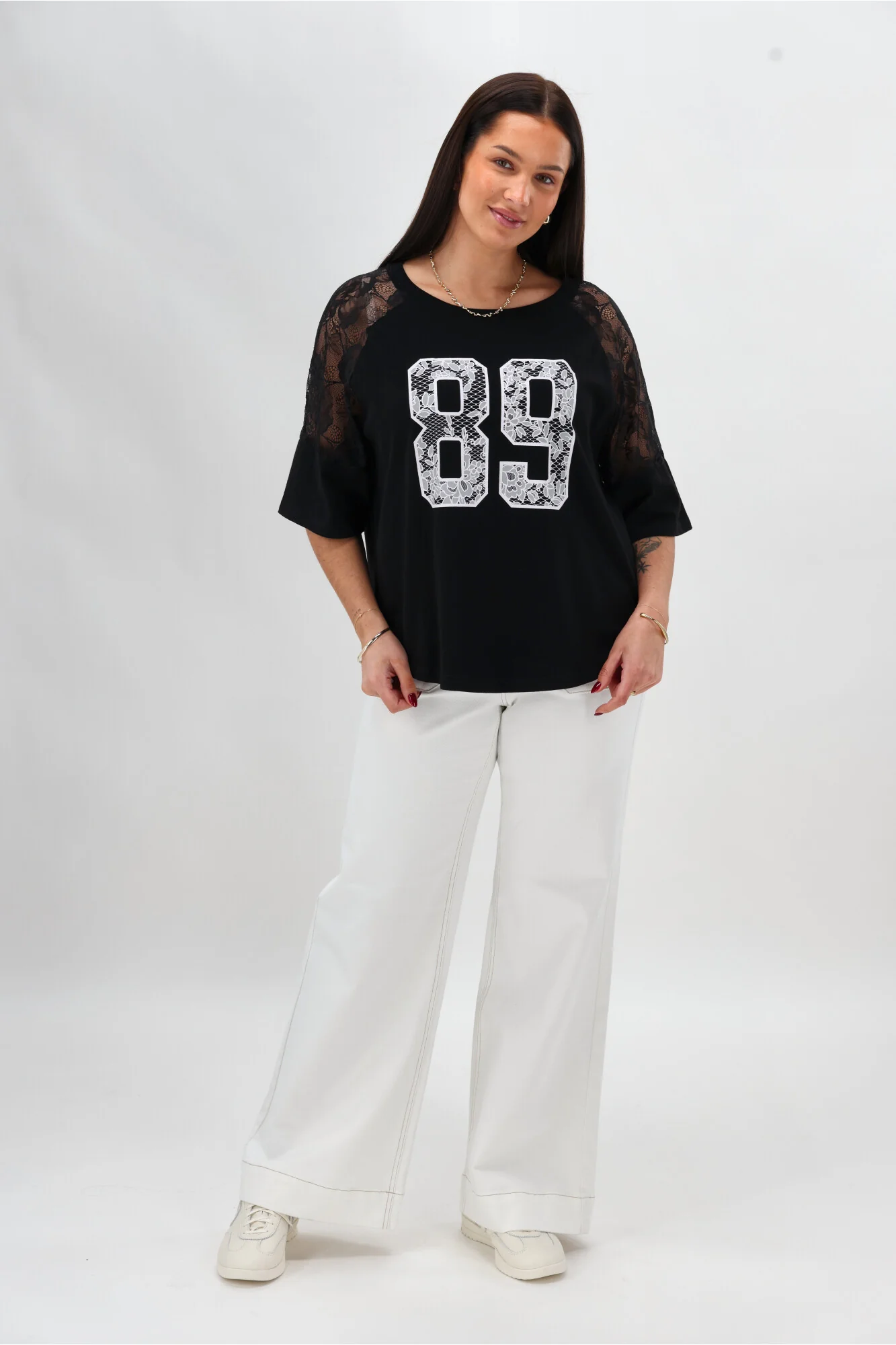 Rebel Club Lola Lace Tee Black - Image 6