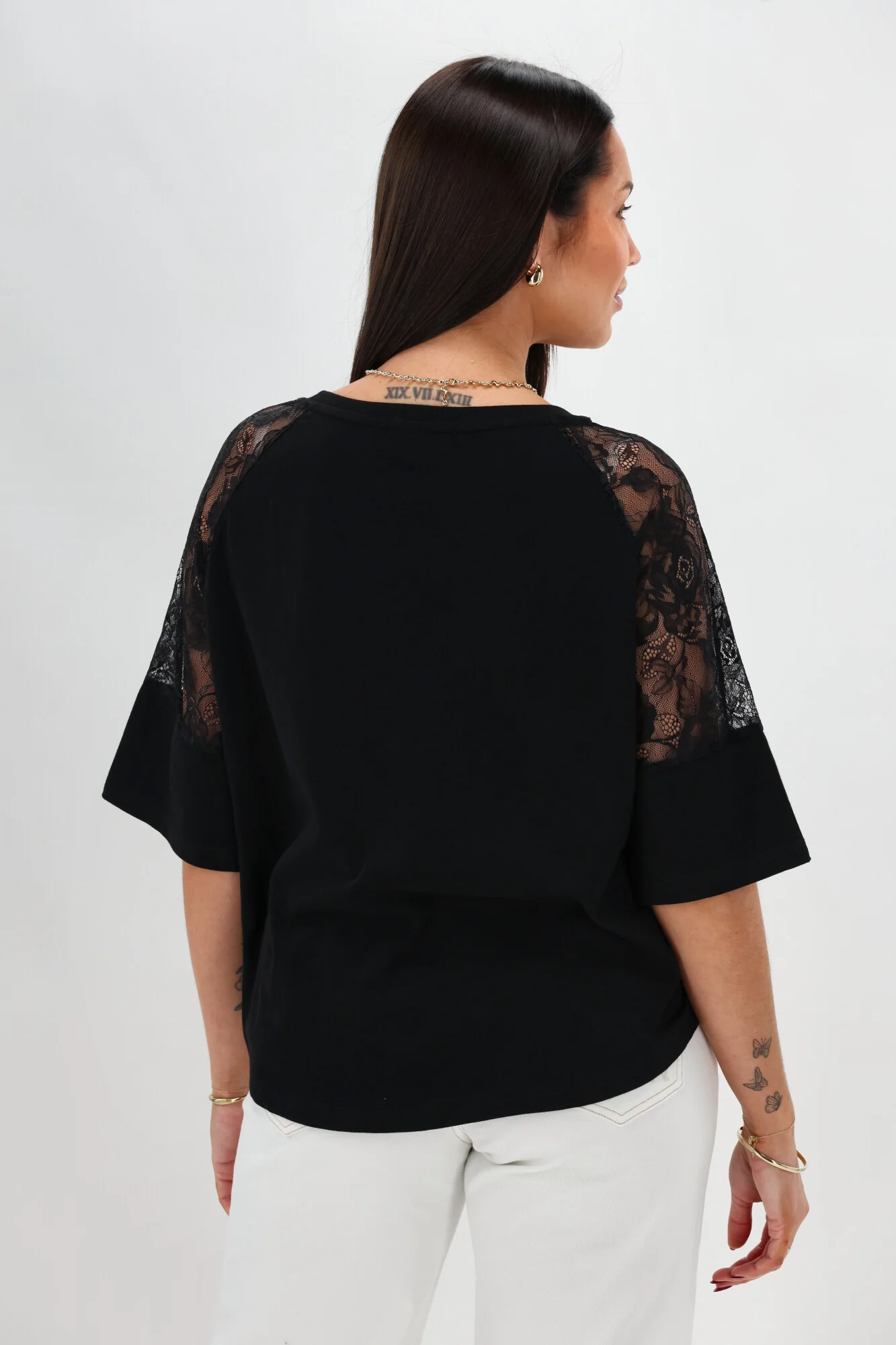 Rebel Club Lola Lace Tee Black - Image 8