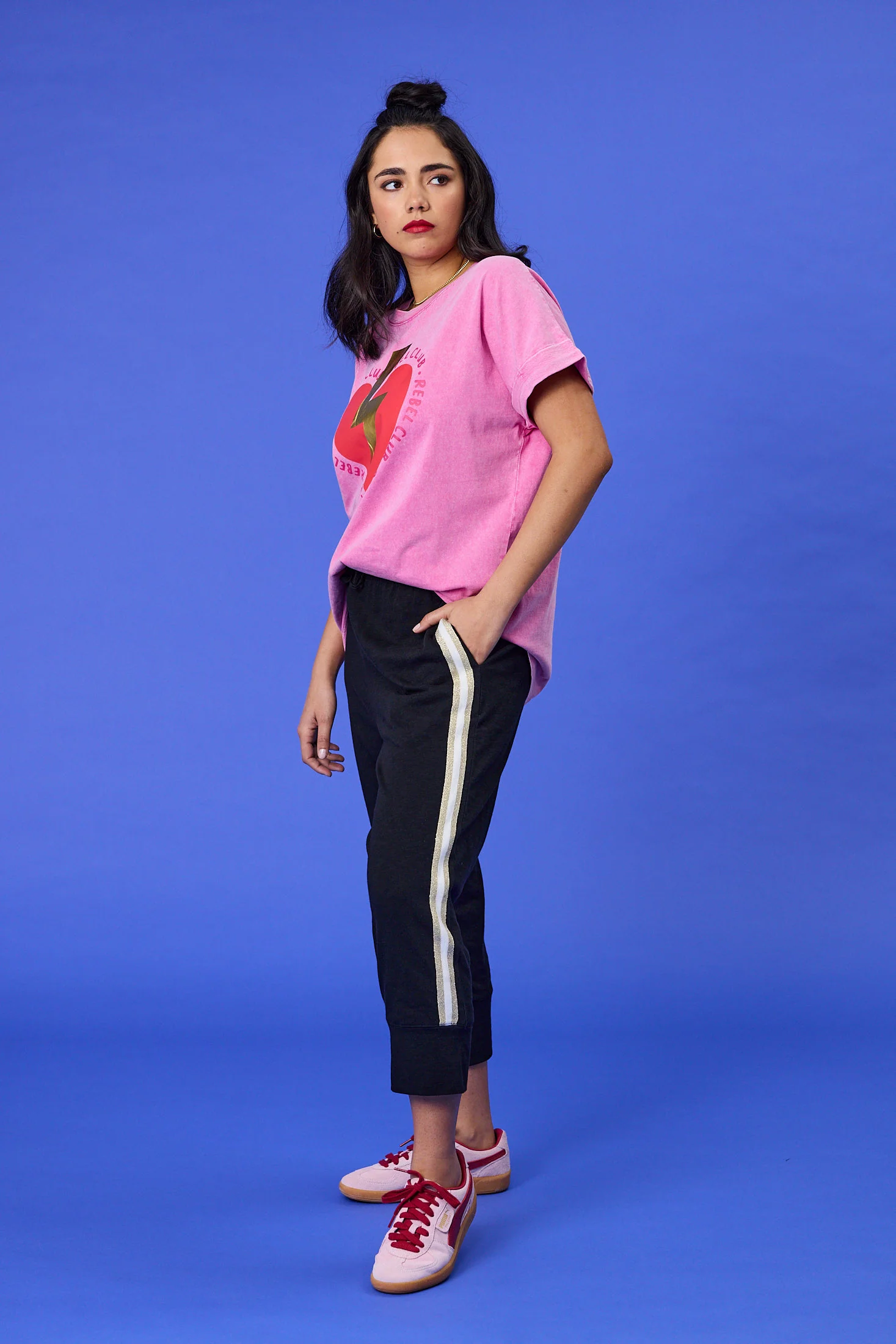Rebel Club Love Bolted Capsleeve Tee Pink - Image 6