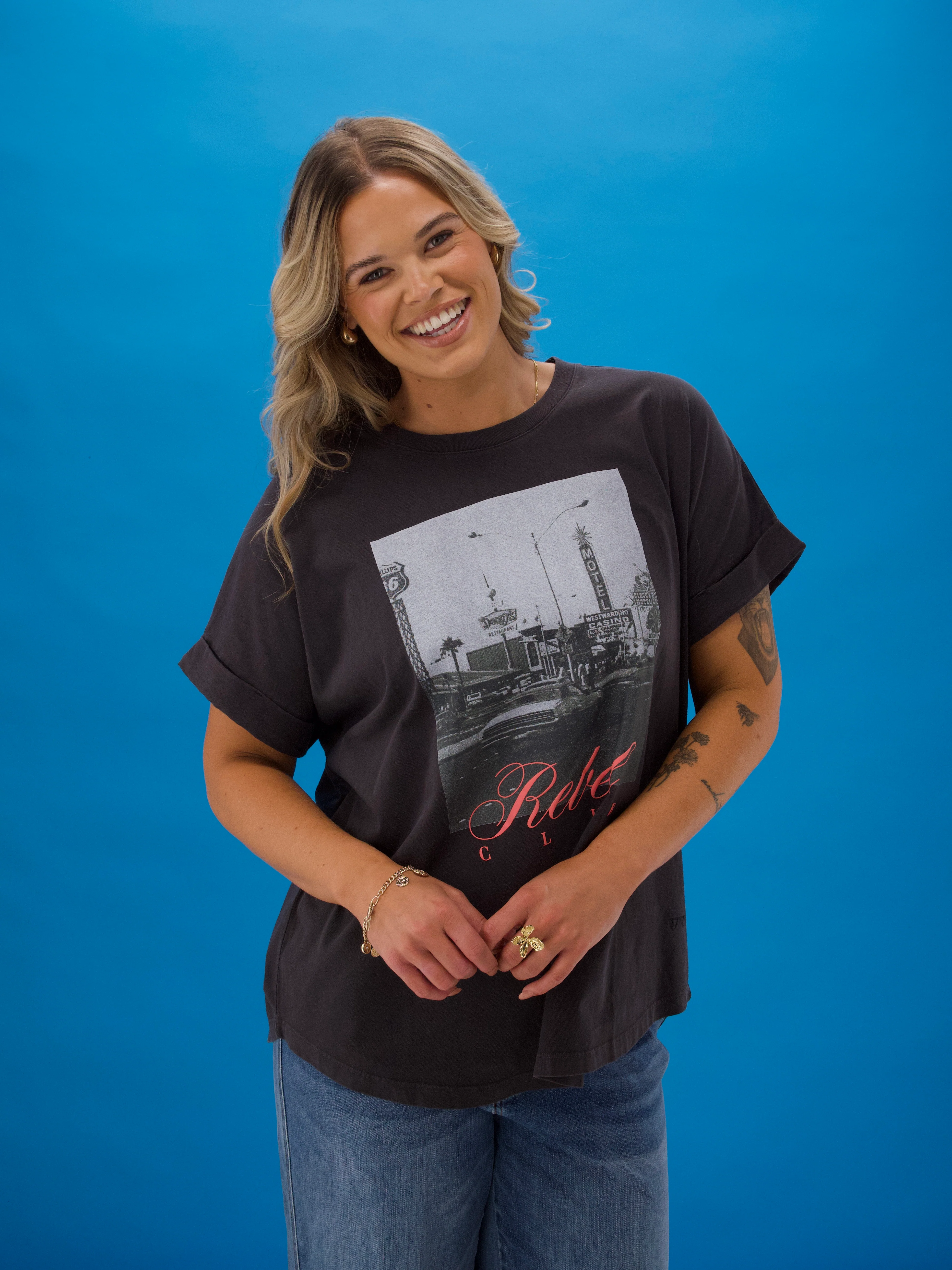 Rebel Club Neon Nights Tee Black Pigment - Image 4