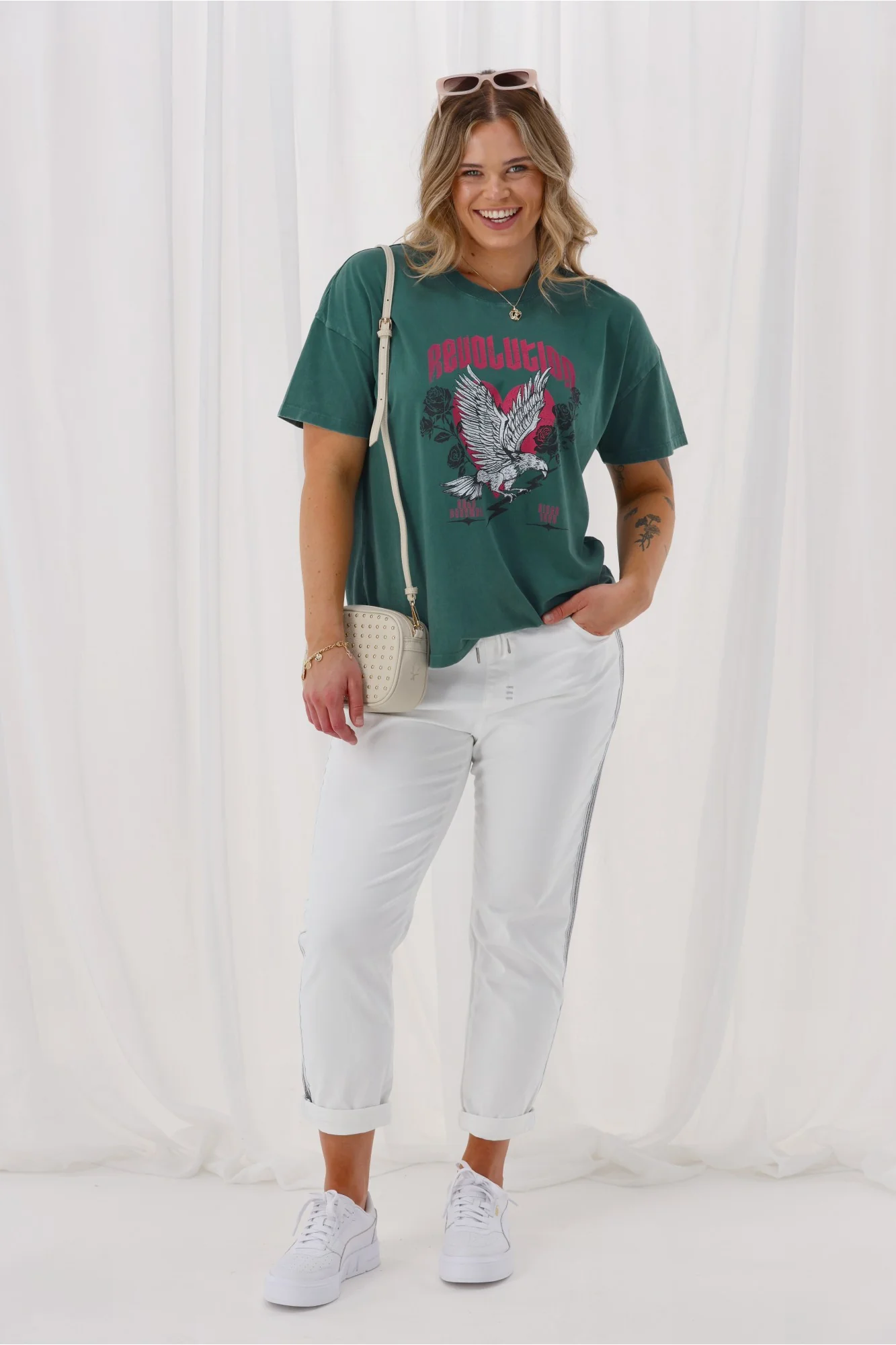 Rebel Club Revolution Boyfriend Tee Green - Image 5