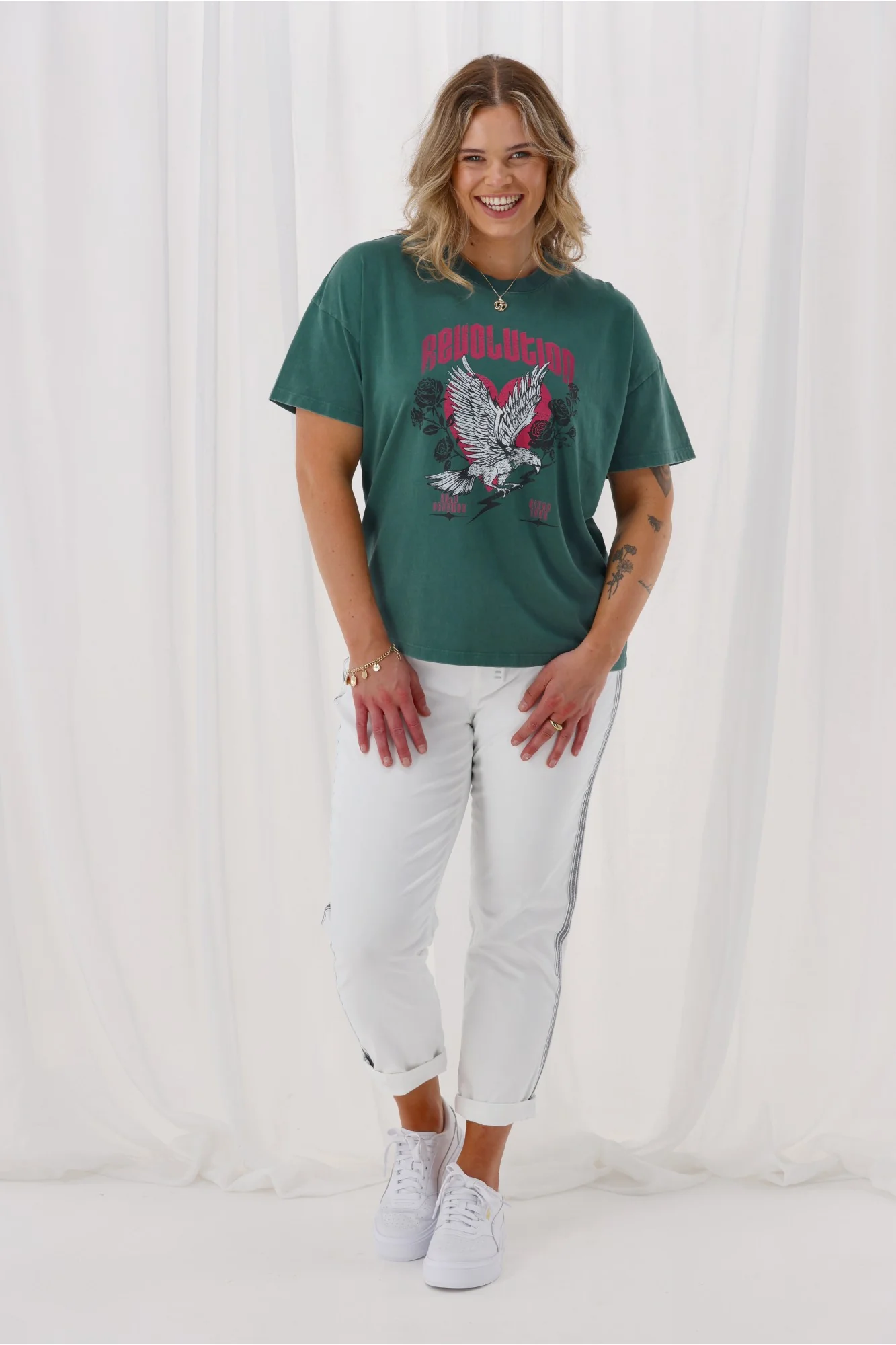 Rebel Club Revolution Boyfriend Tee Green - Image 6