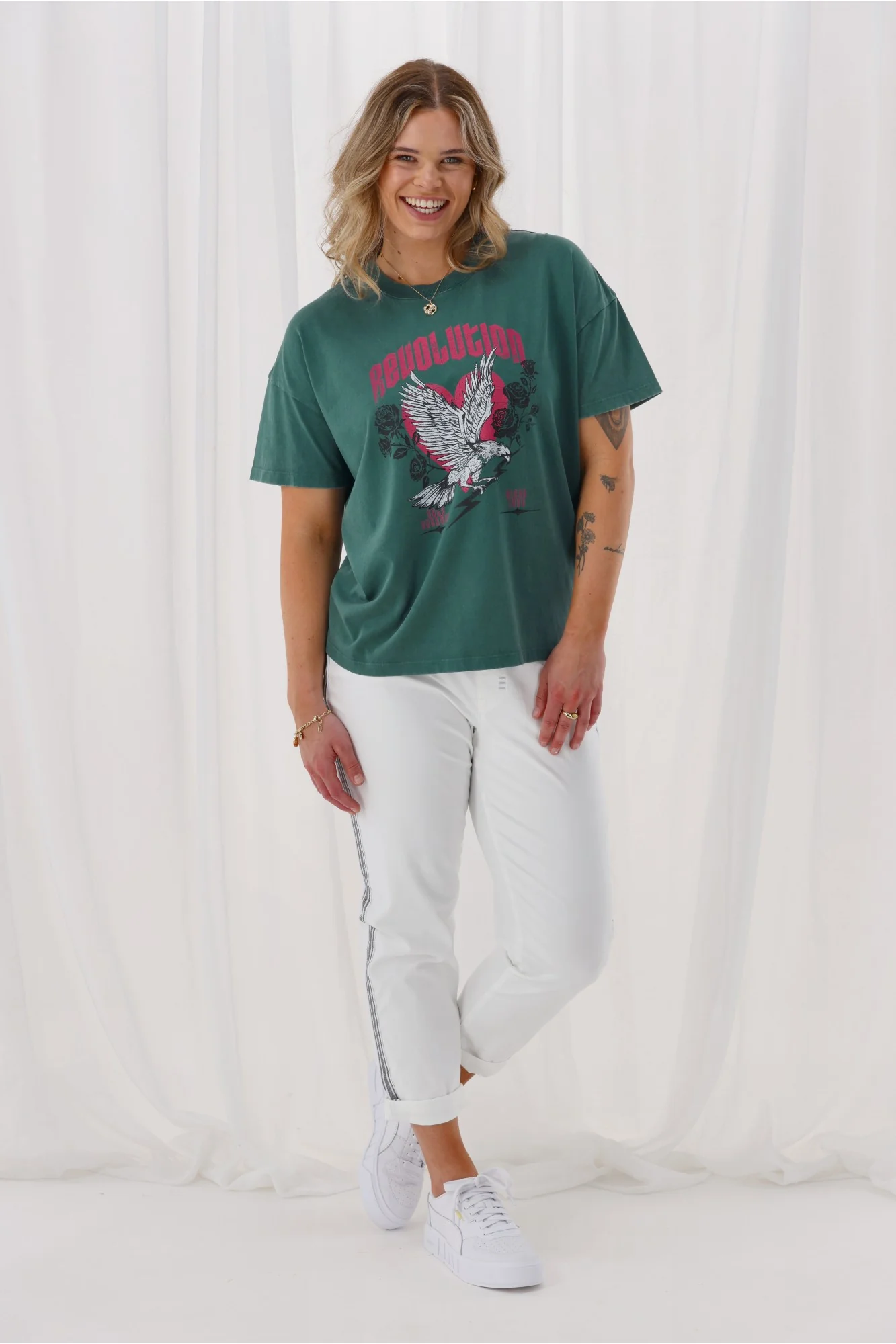 Rebel Club Revolution Boyfriend Tee Green - Image 7