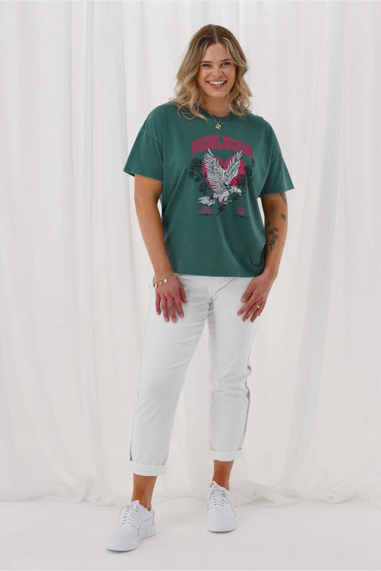 Rebel Club Revolution Boyfriend Tee Green - Image 8