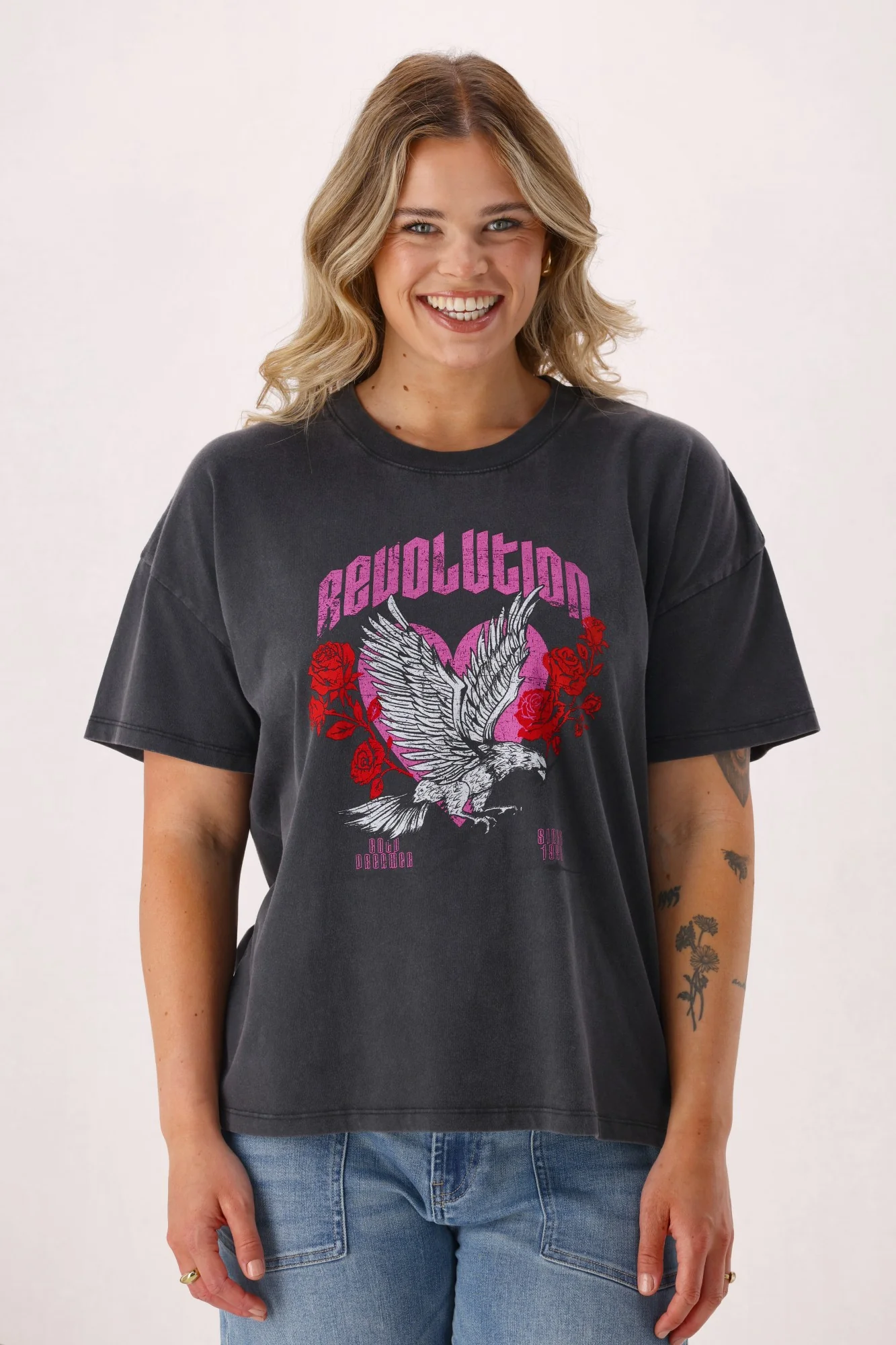 Rebel Club Revolution Boyfriend Tee Washed Black - Image 3
