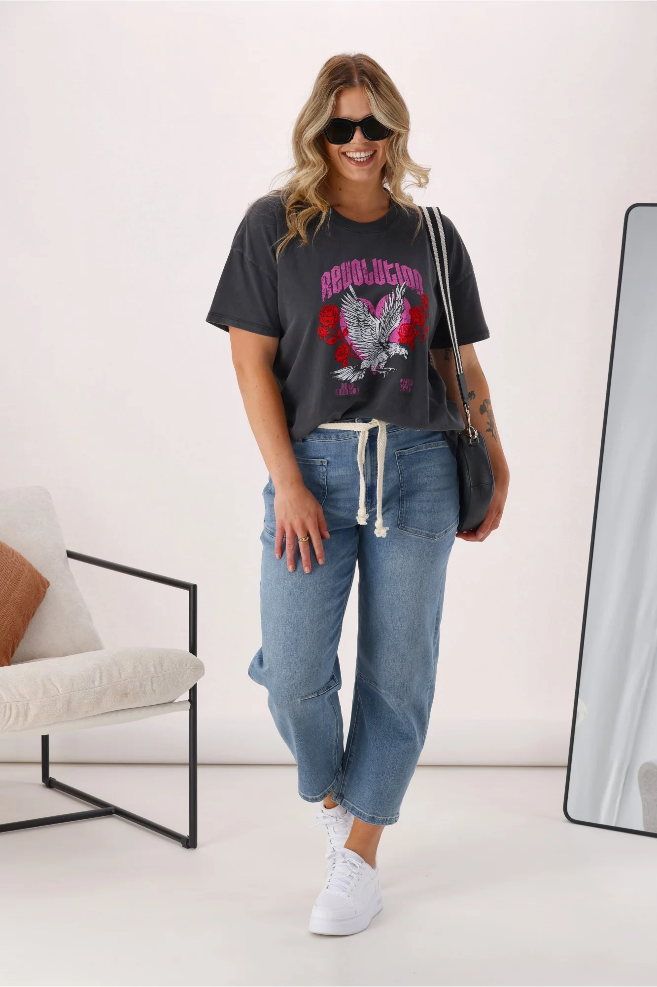 Rebel Club Revolution Boyfriend Tee Washed Black - Image 4