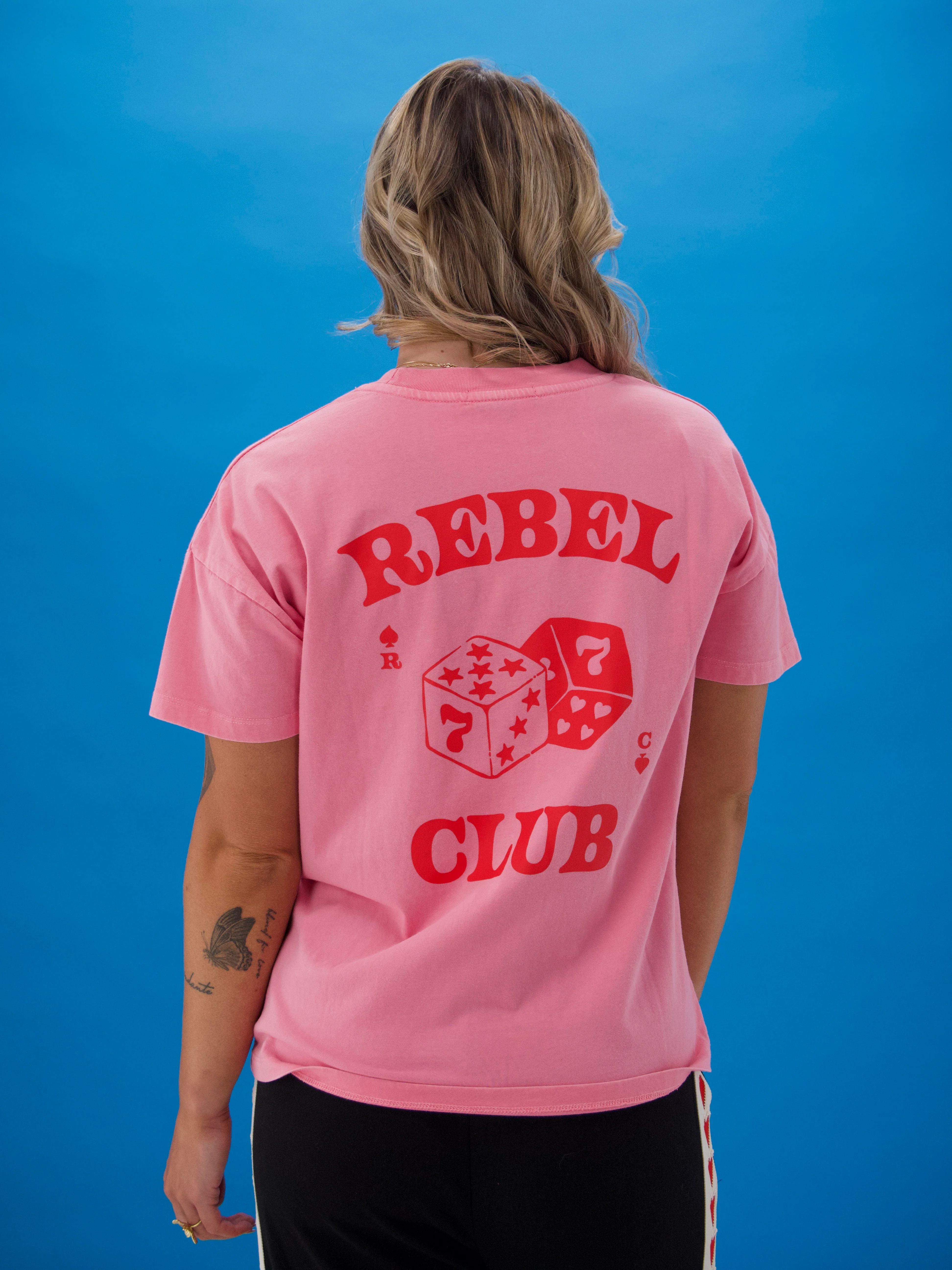 Rebel Club Roll The Dice Tee Washed Pink
