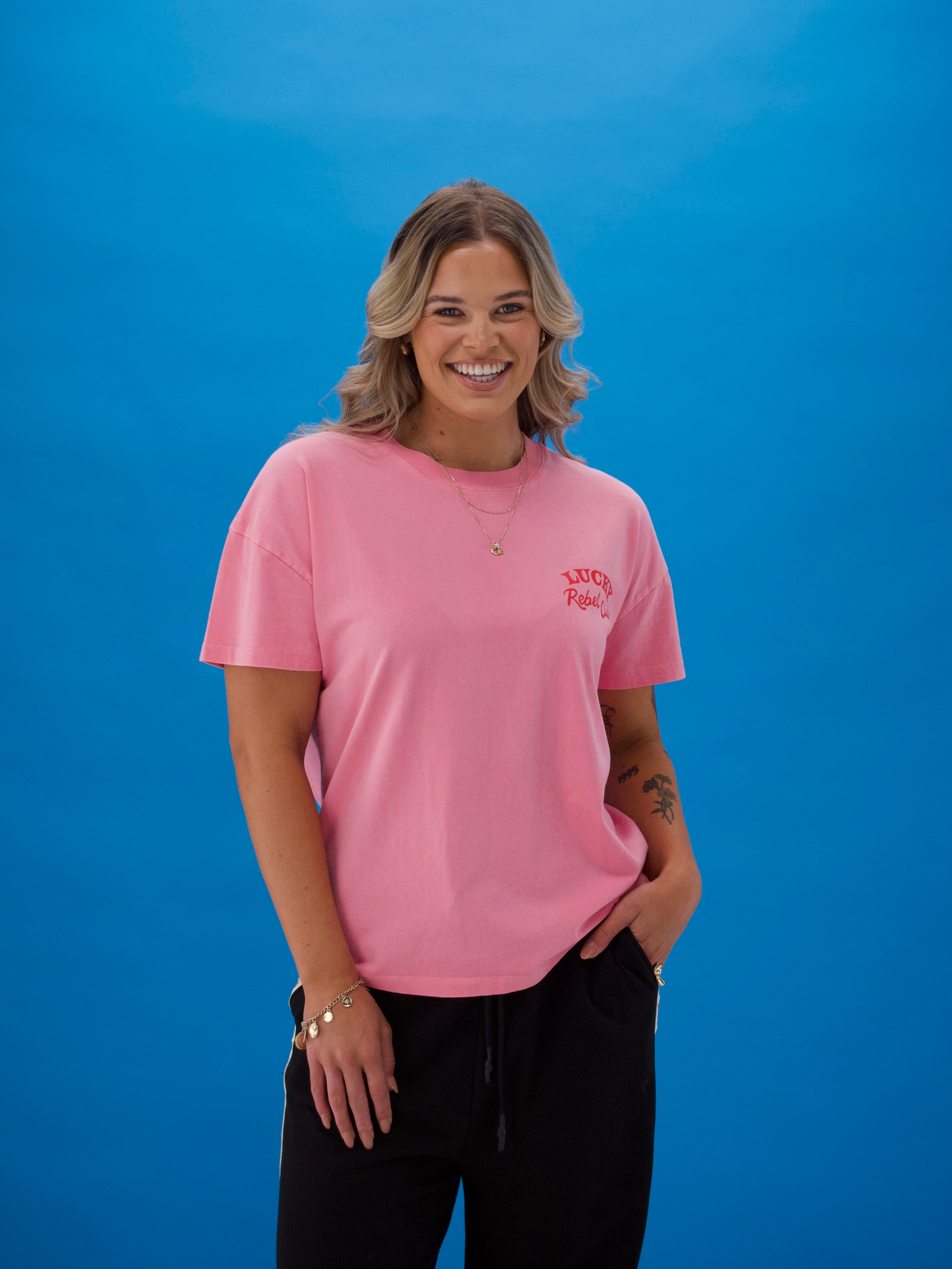 Rebel Club Roll The Dice Tee Washed Pink - Image 2