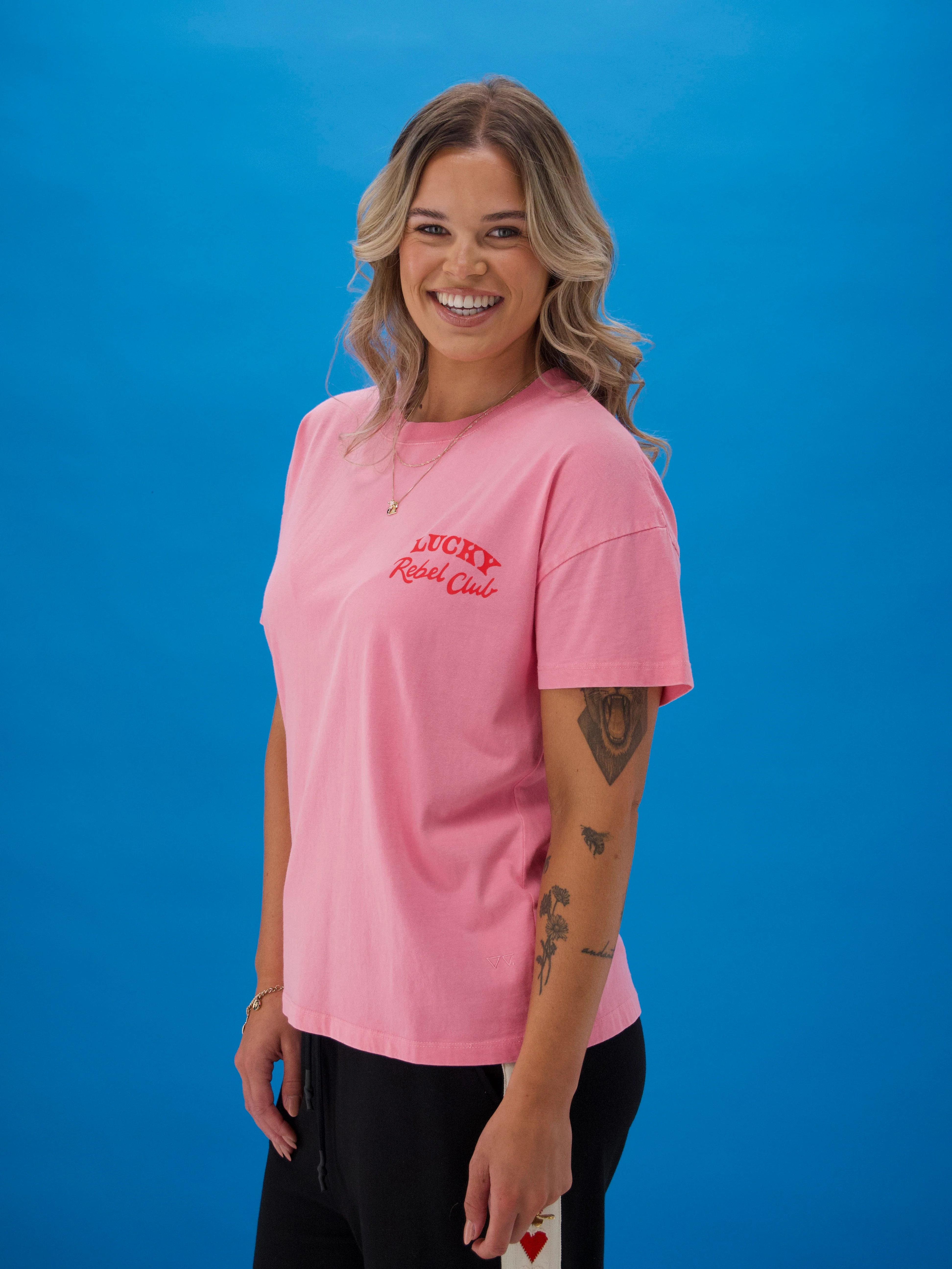 Rebel Club Roll The Dice Tee Washed Pink - Image 3
