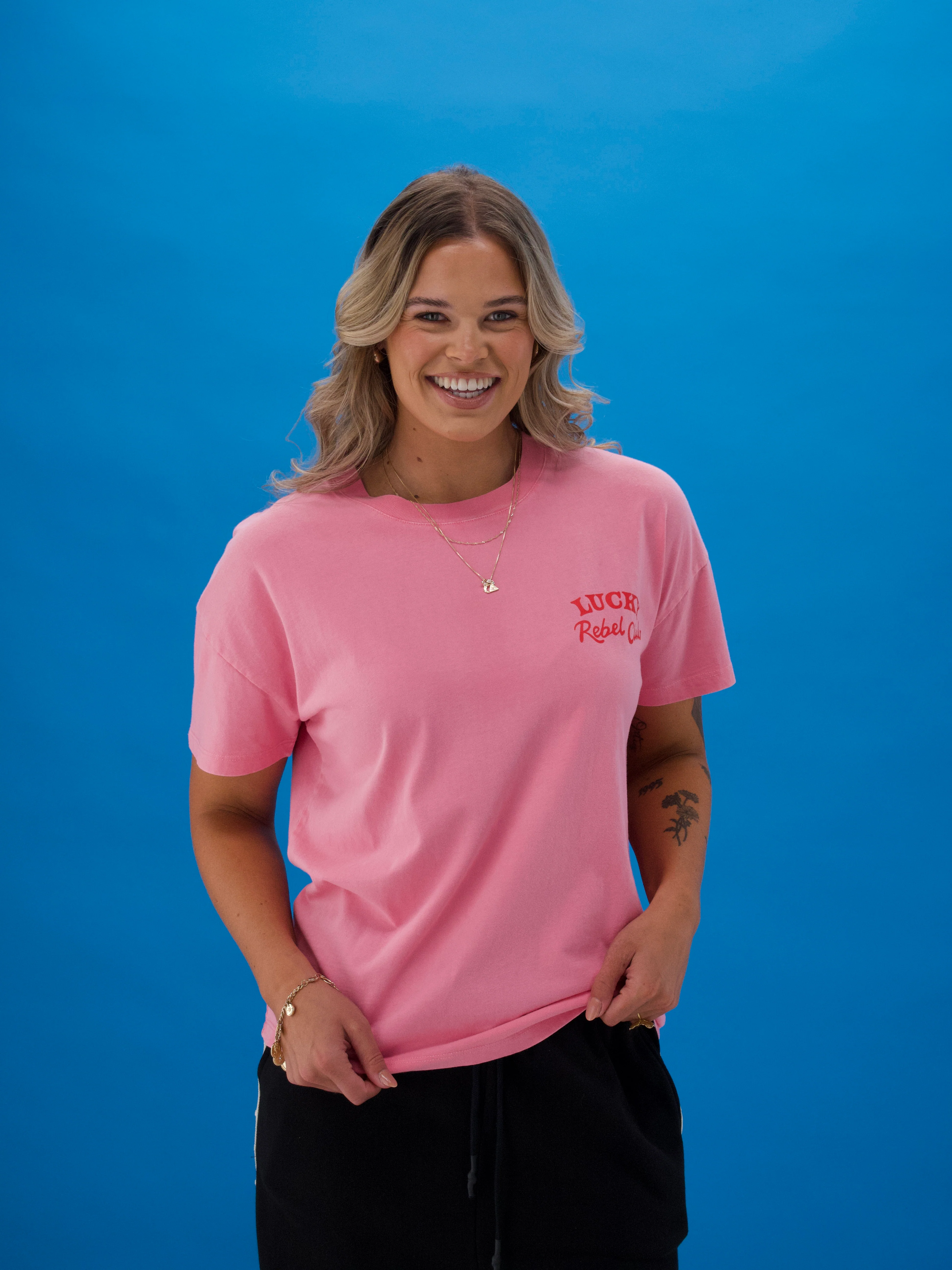 Rebel Club Roll The Dice Tee Washed Pink - Image 4