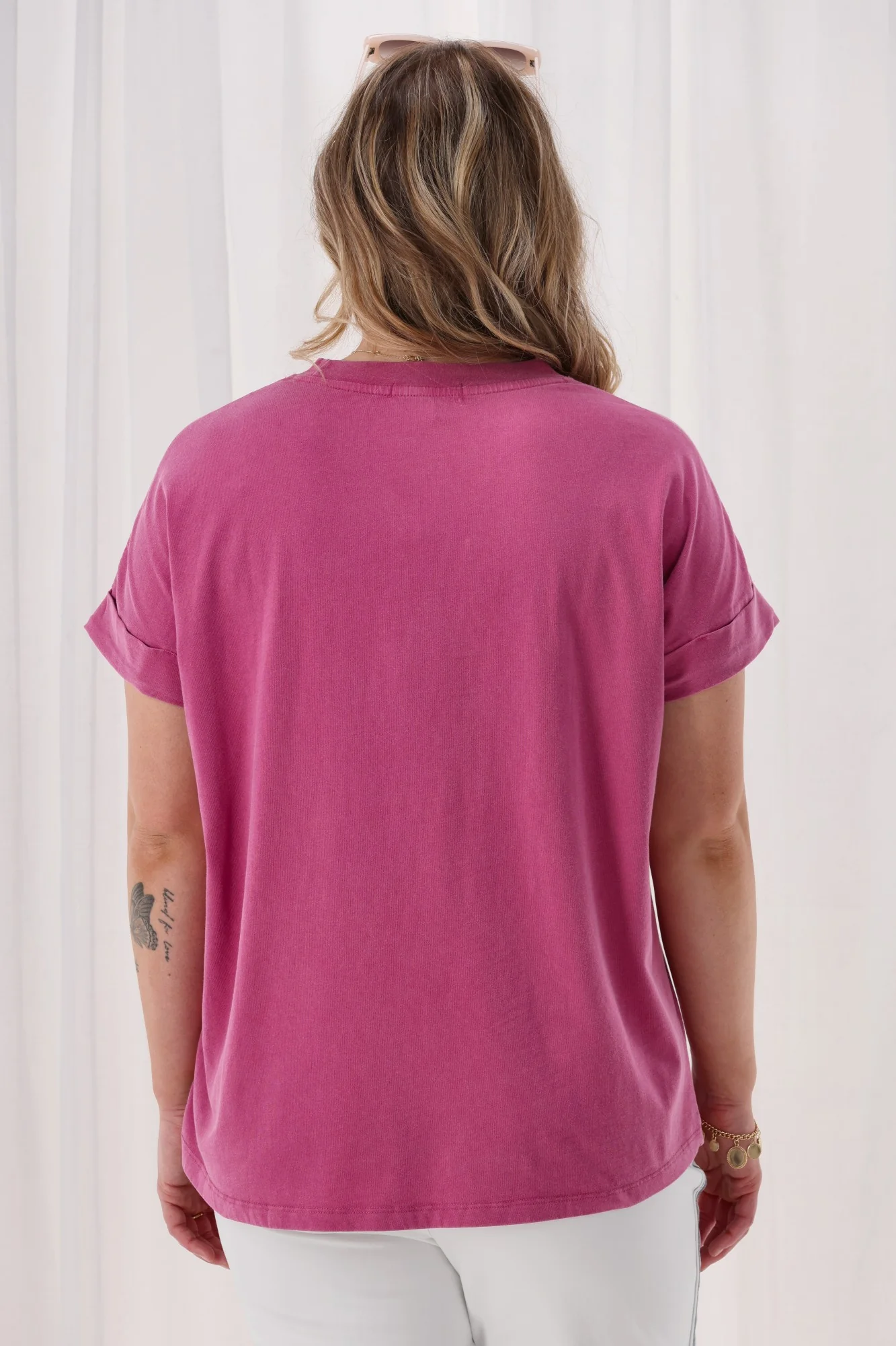 Rebel Club Rose Beauty Capsleeve Tee Pink - Image 7