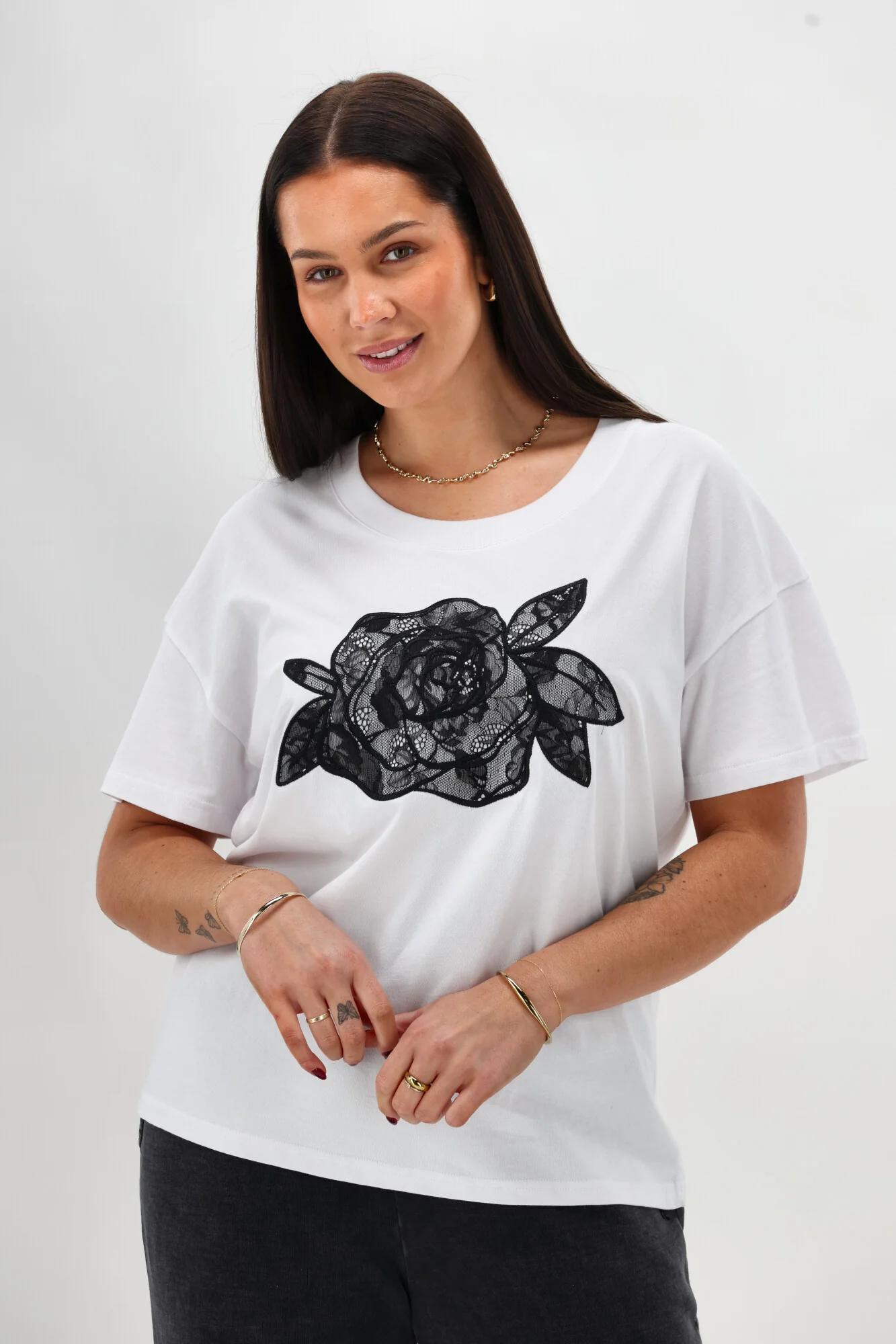 Rebel Club Rose Tee White - Image 2