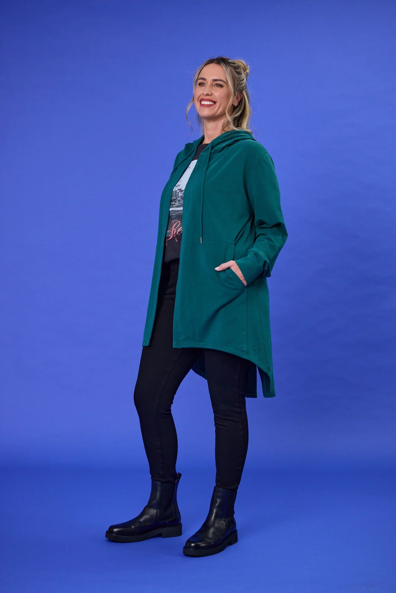 Rebel Club Sideline Hoodie Cardi Green - Image 2