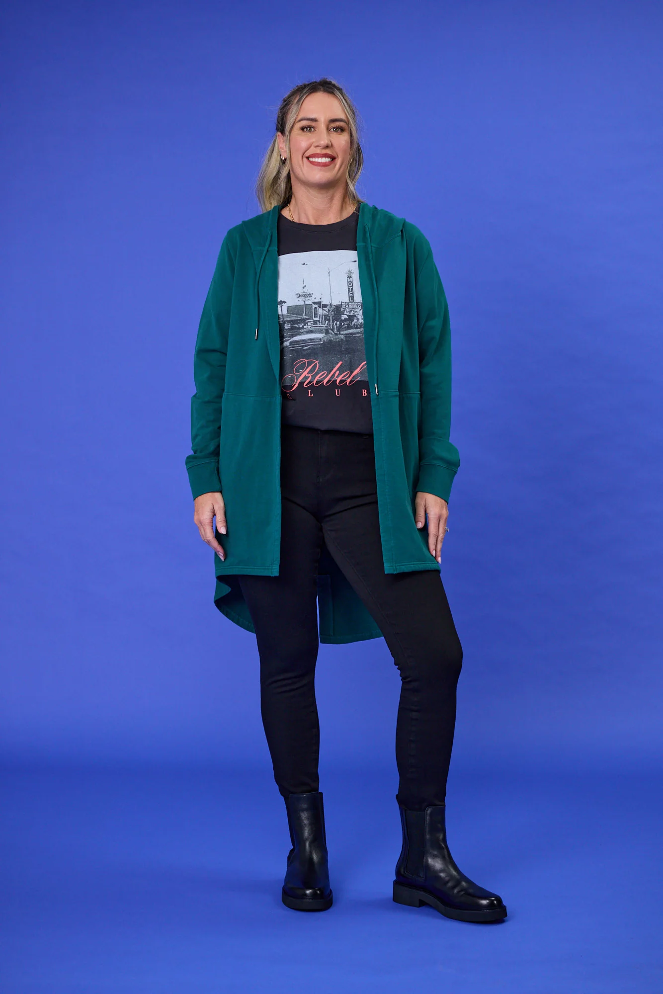 Rebel Club Sideline Hoodie Cardi Green - Image 3