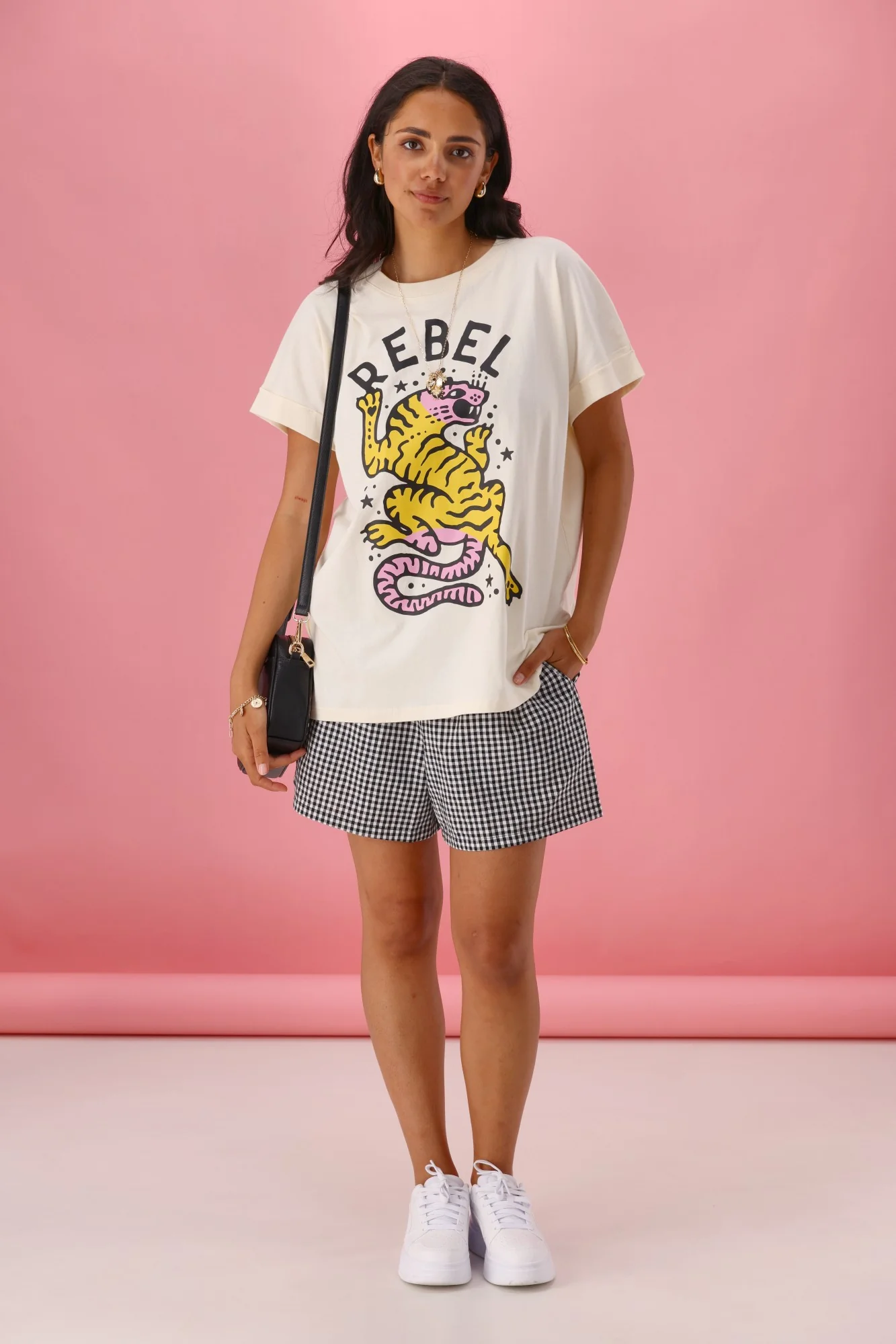 Rebel Club Tiger Cuff Tee Vanilla - Image 4