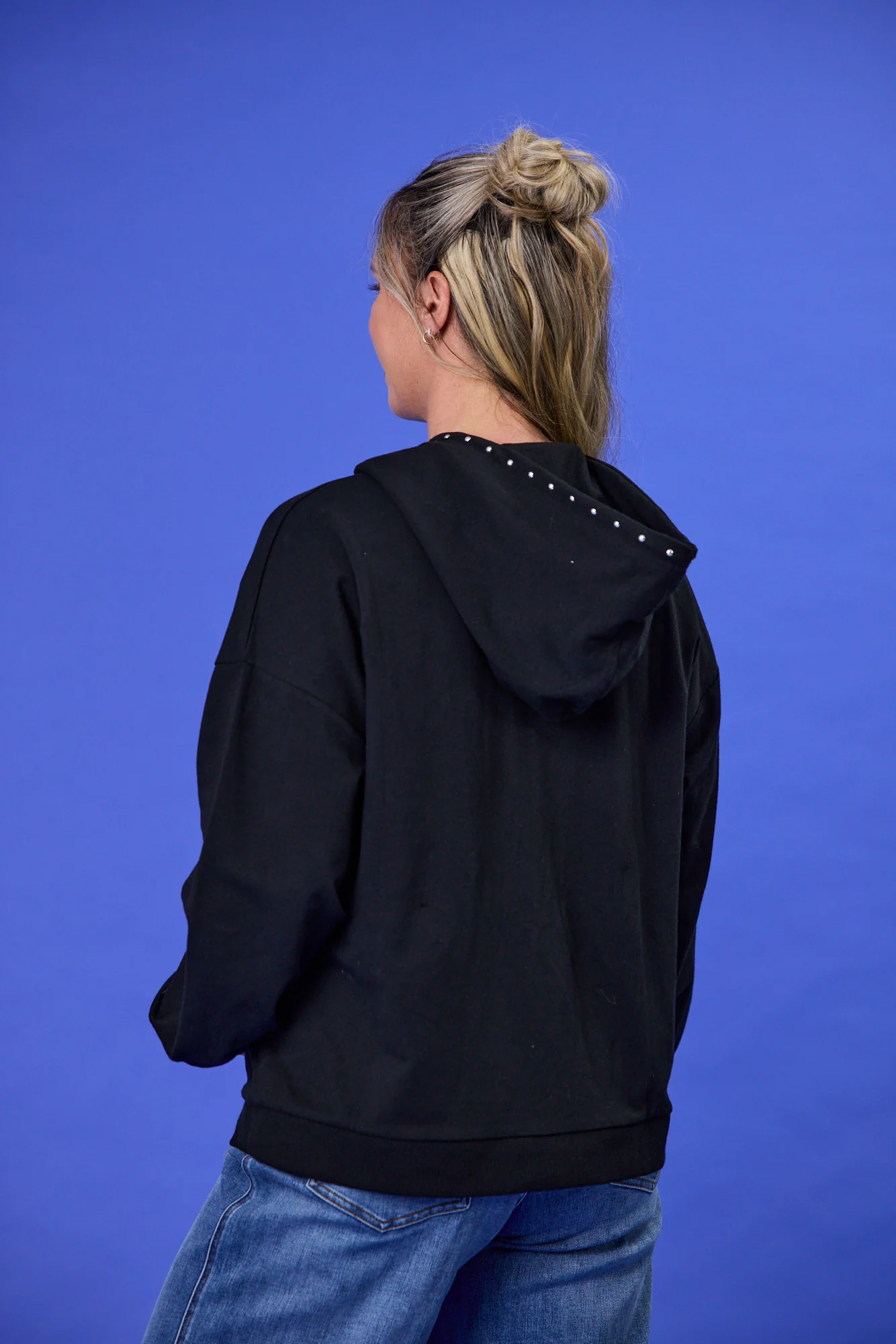 Rebel Club Trackside Zip Up Hoodie Stud Black - Image 4