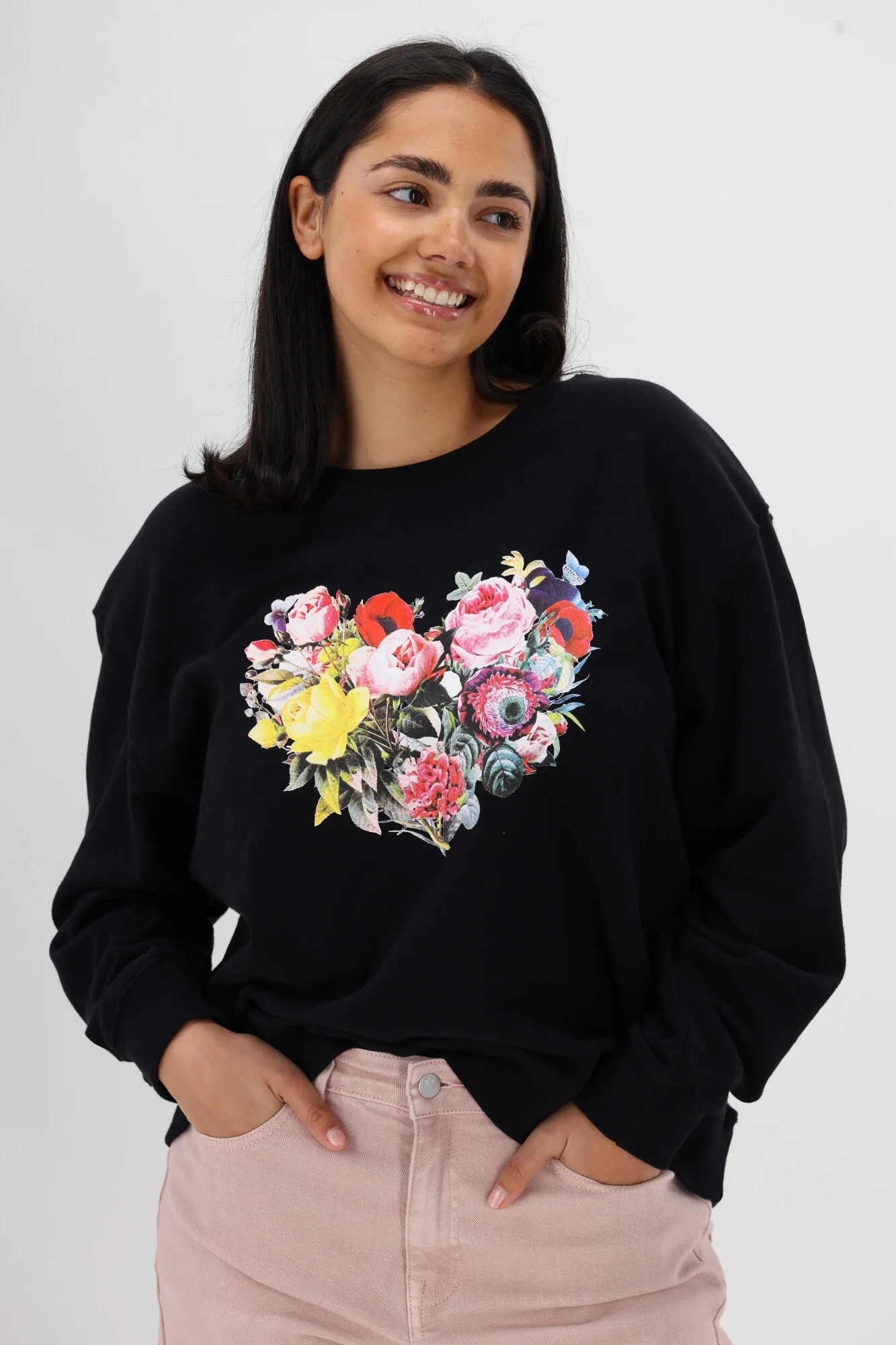 Rebel Club Vintage Floral Heart Black - Image 5