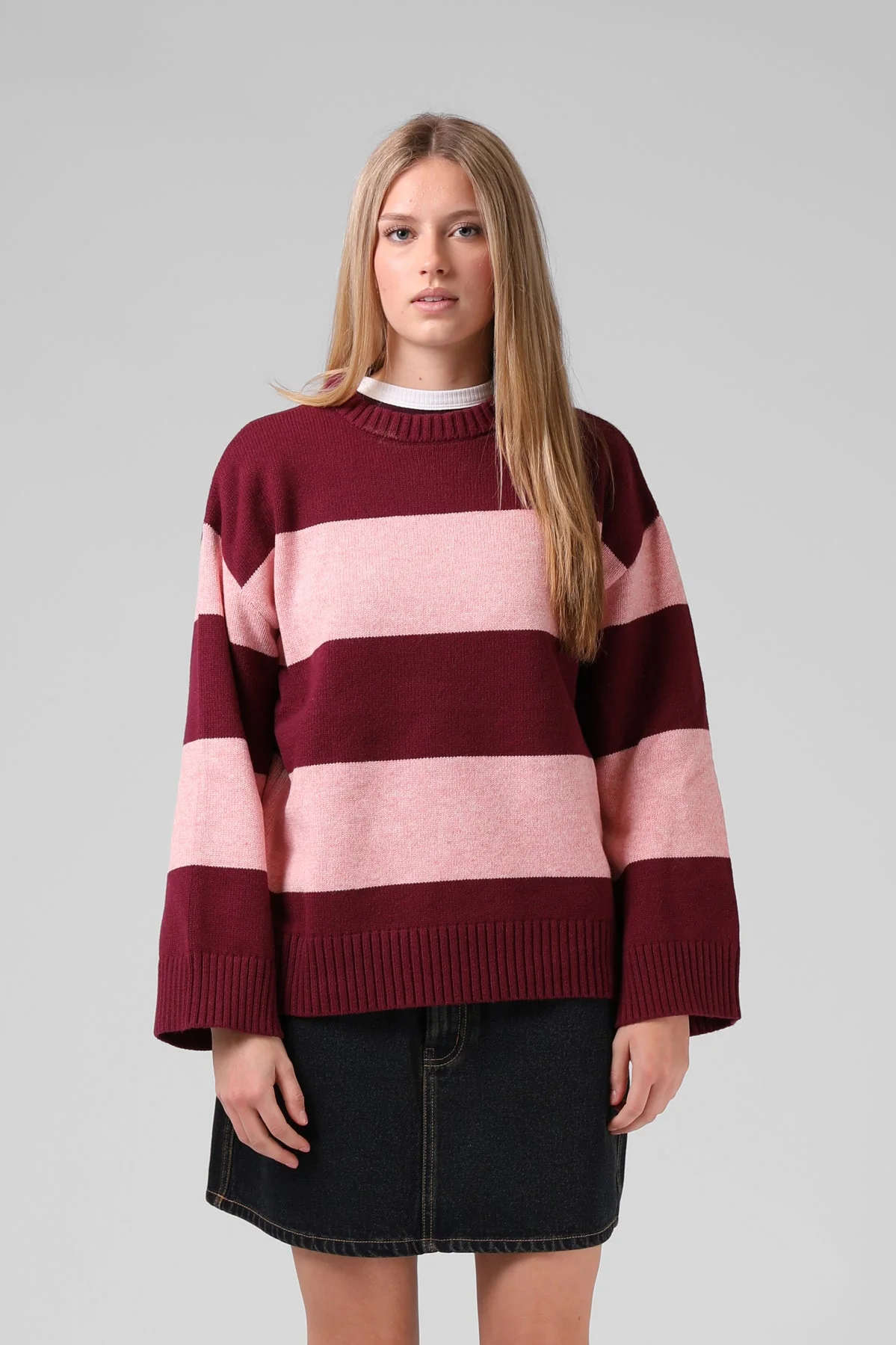 RPM Georgia Stripe Knit Plum Pink