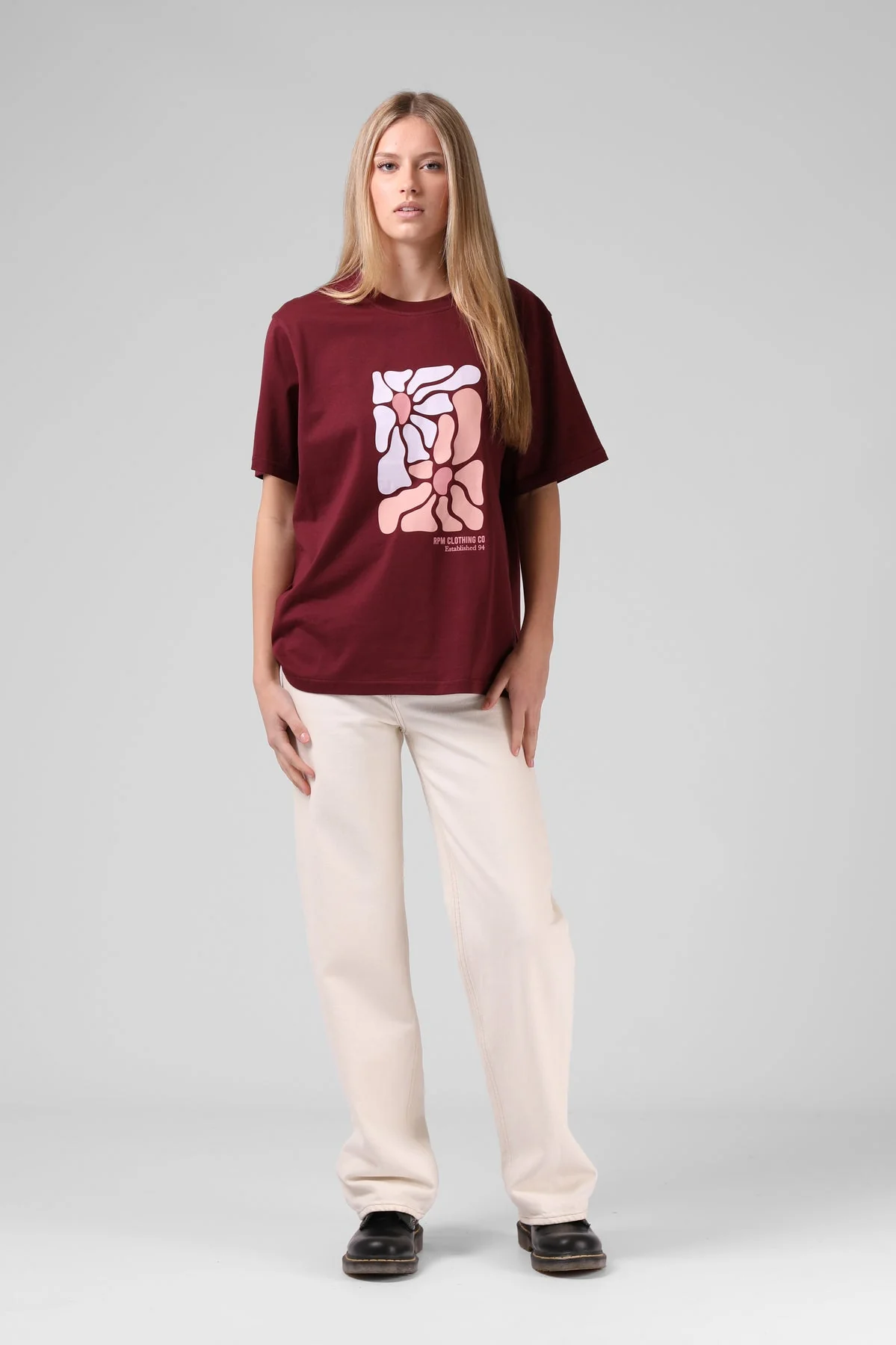 RPM OS Floral Tee Red Wine - Image 2